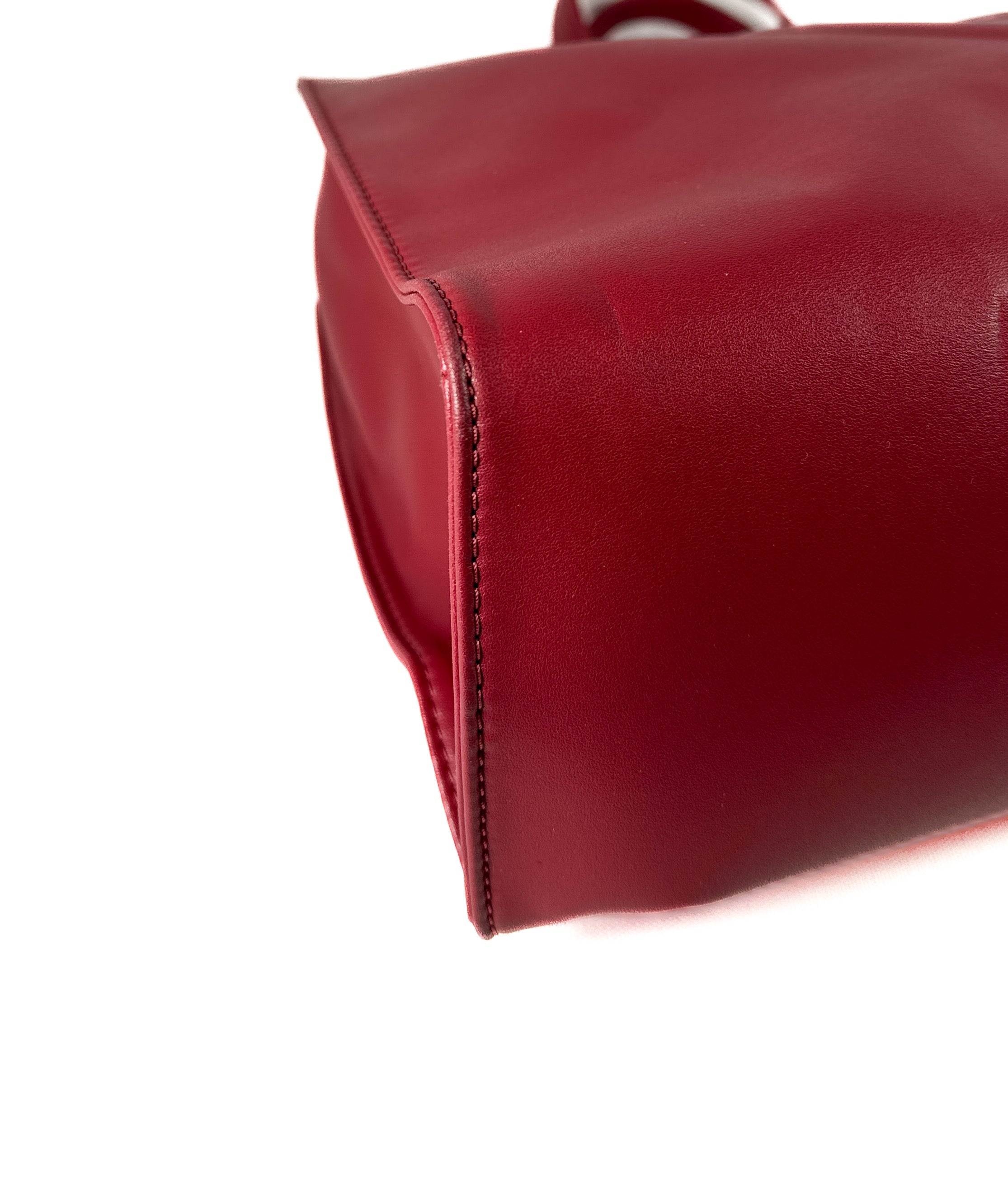 Telfar dark red medium shopping tote