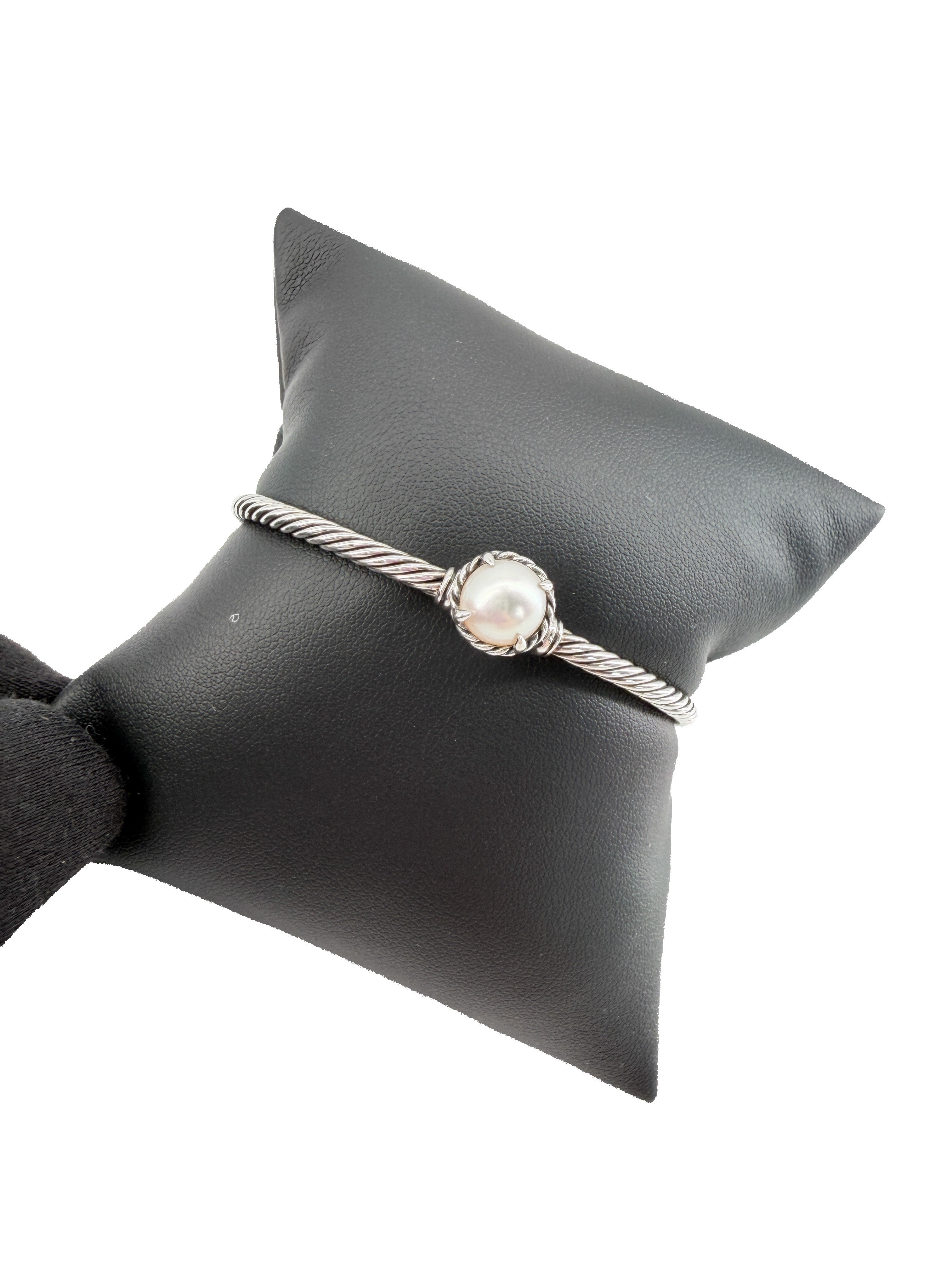 David Yurman sterling silver, pearl Chatelaine bracelet