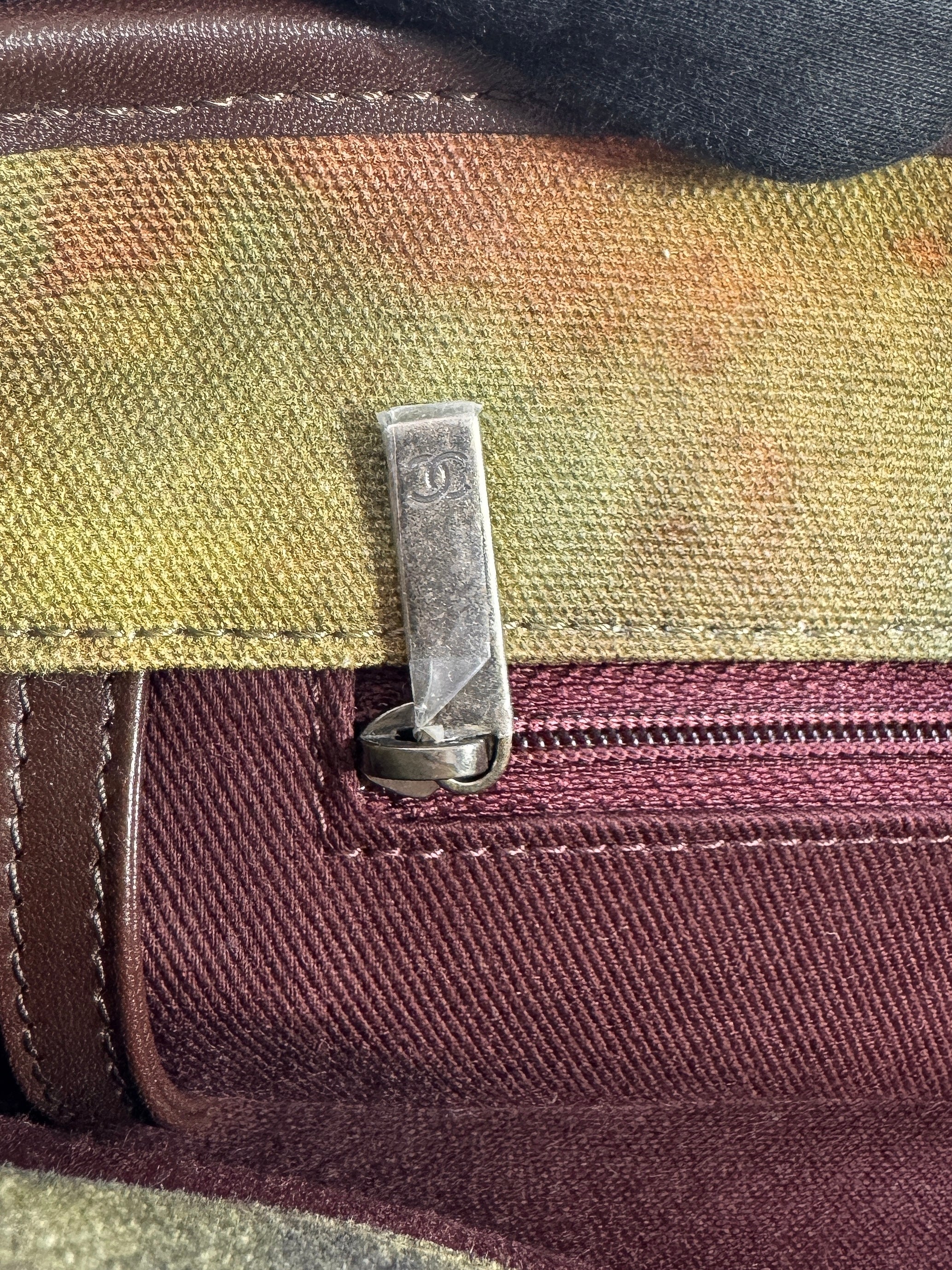 Chanel Washed Toile Graffiti On The Pavements Messenger Khaki Multicolor