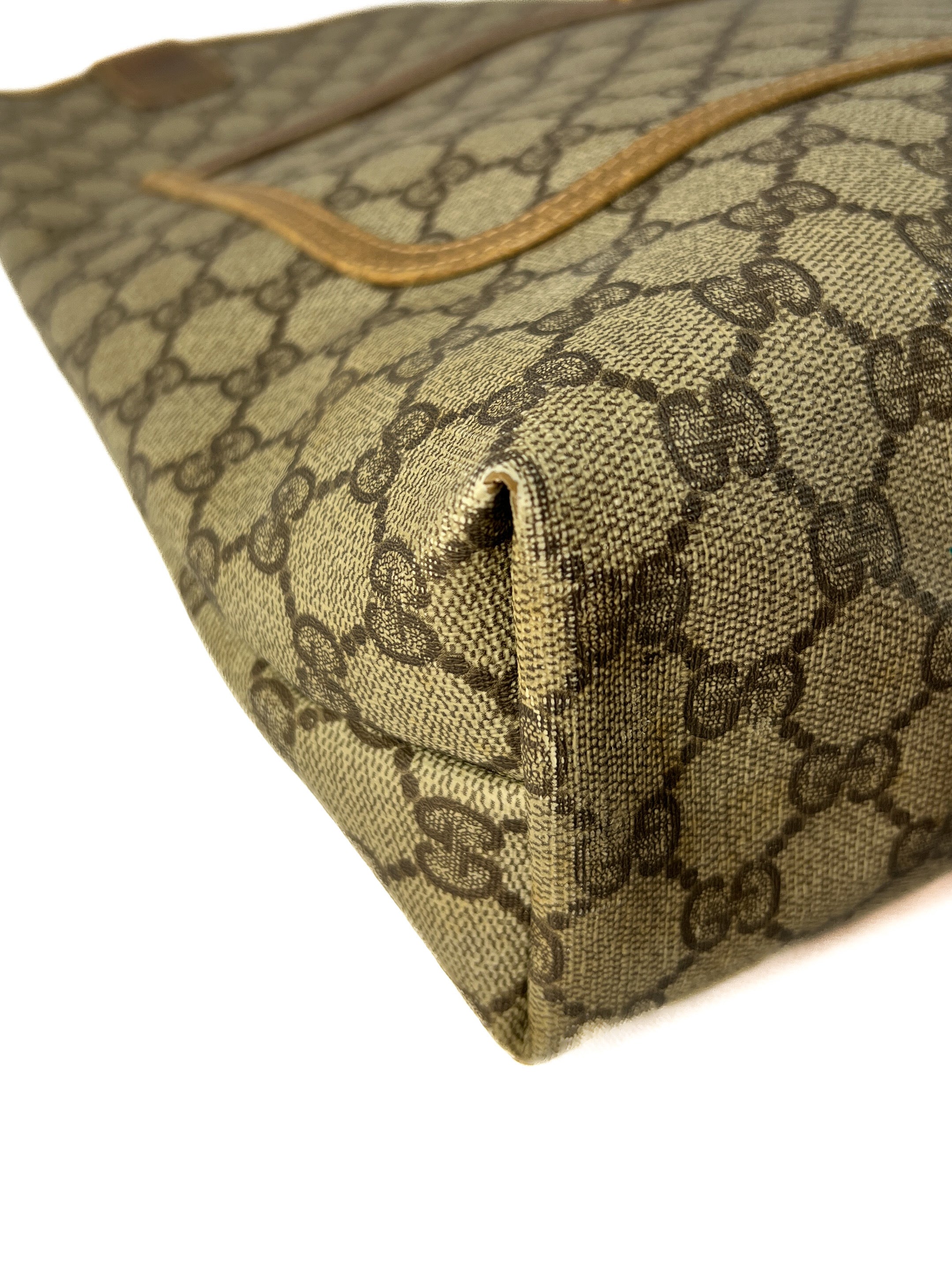 Gucci brown sherry line vintage signature tote