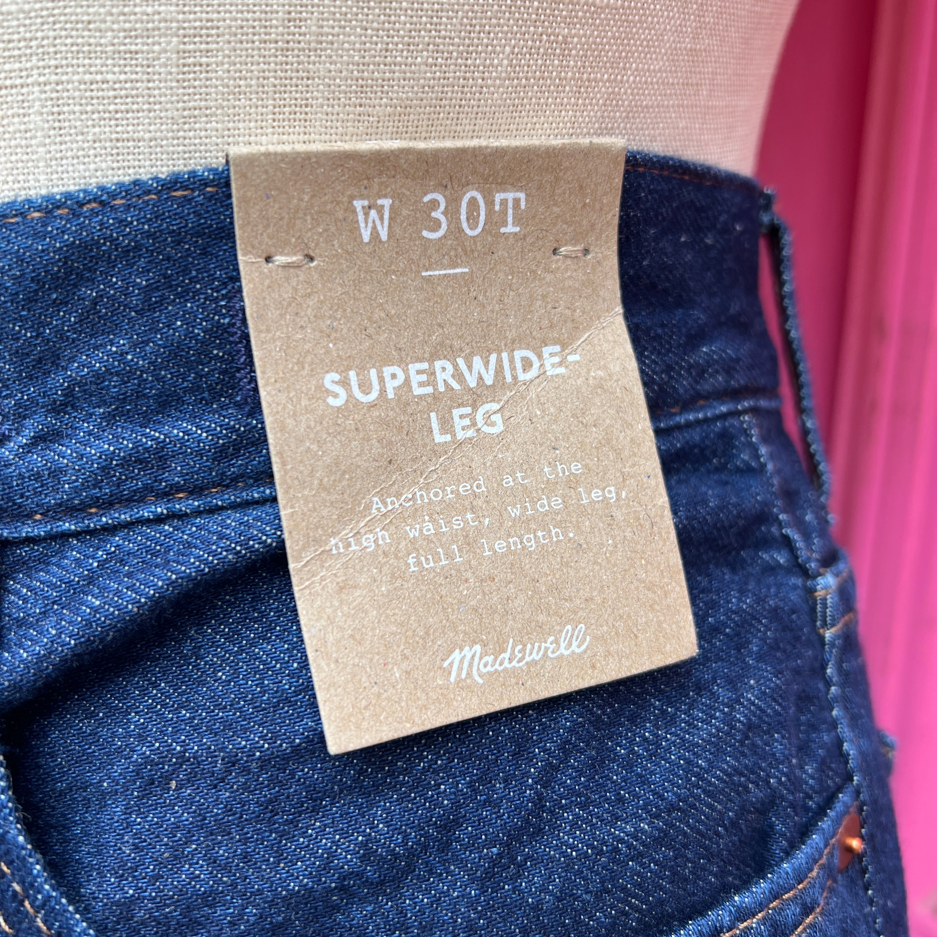 Madewell super wide leg jeans size 10 tall NWT