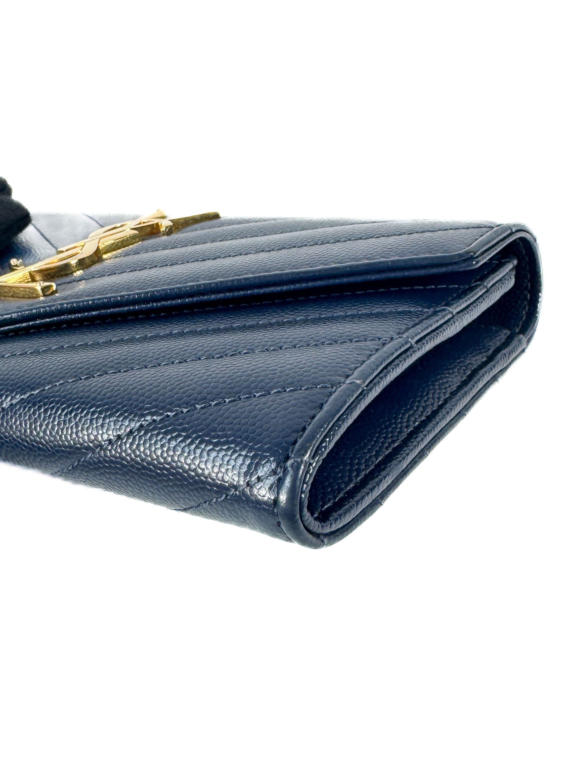 Saint Laurent navy Cassandre long wallet CFP3722640618