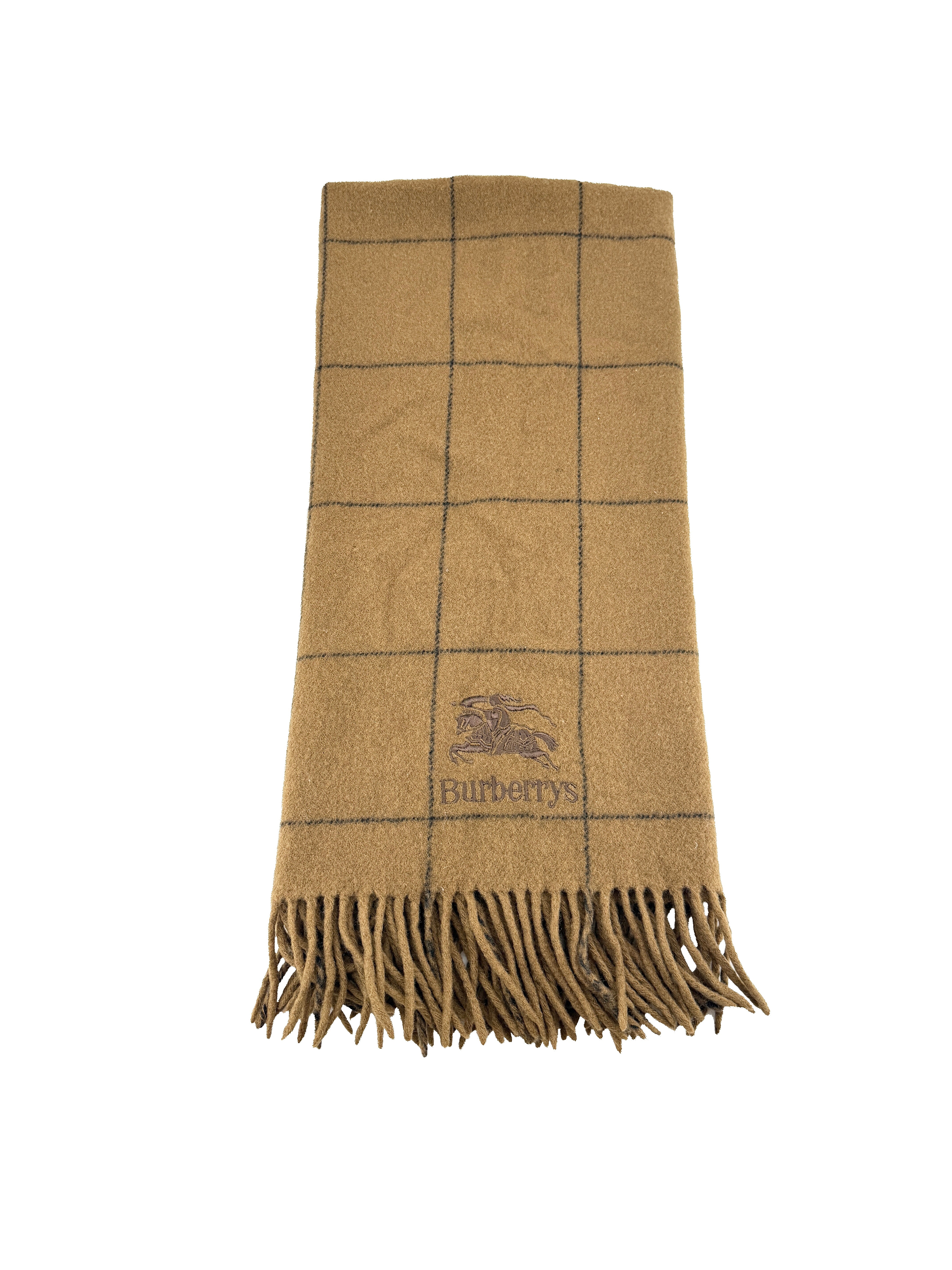 Burberry brown vintage fringe scarf