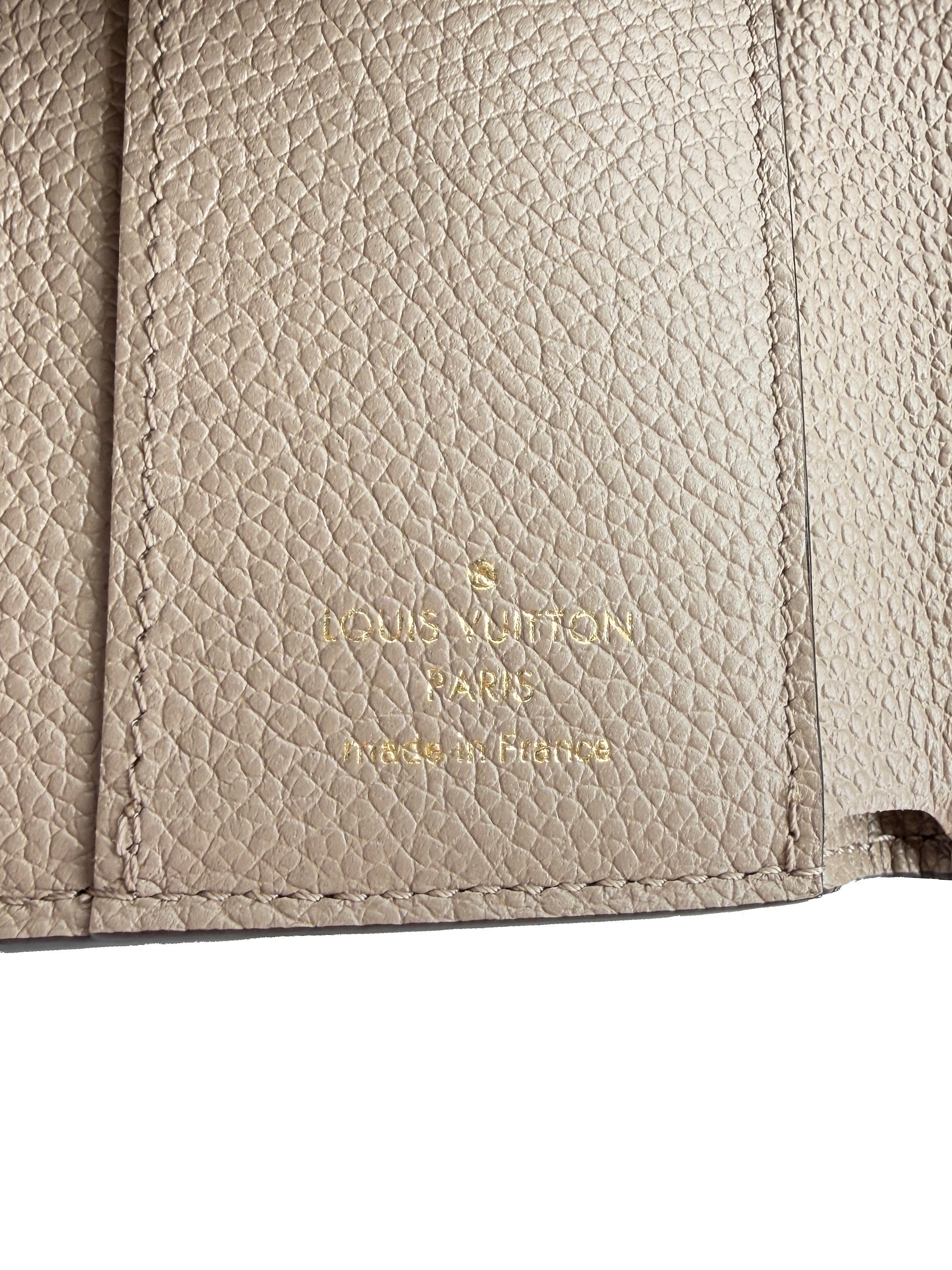 Louis Vuitton taupe empreinte Zoe compact wallet NFC