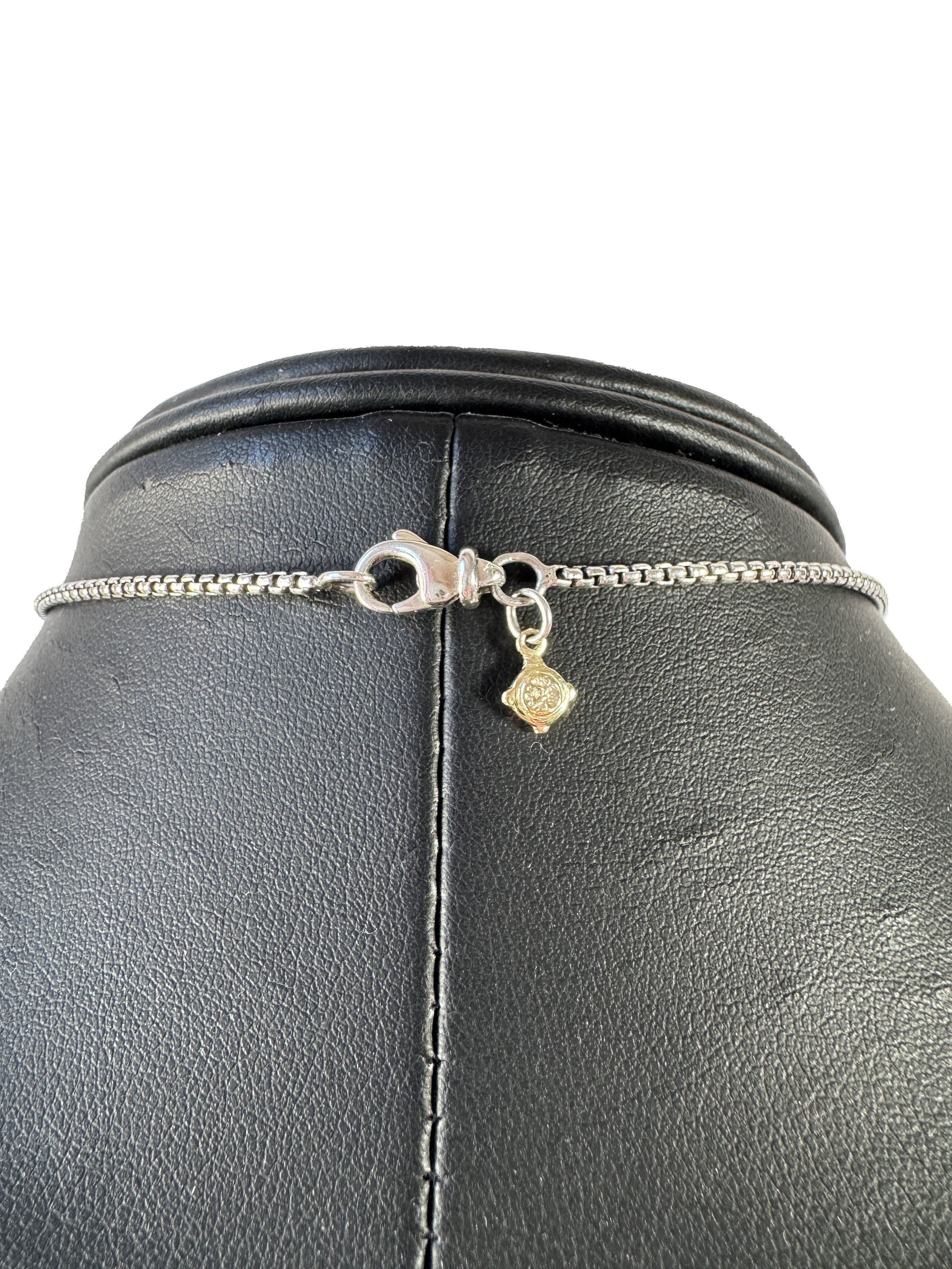 David Yurman sterling silver heart cable necklace