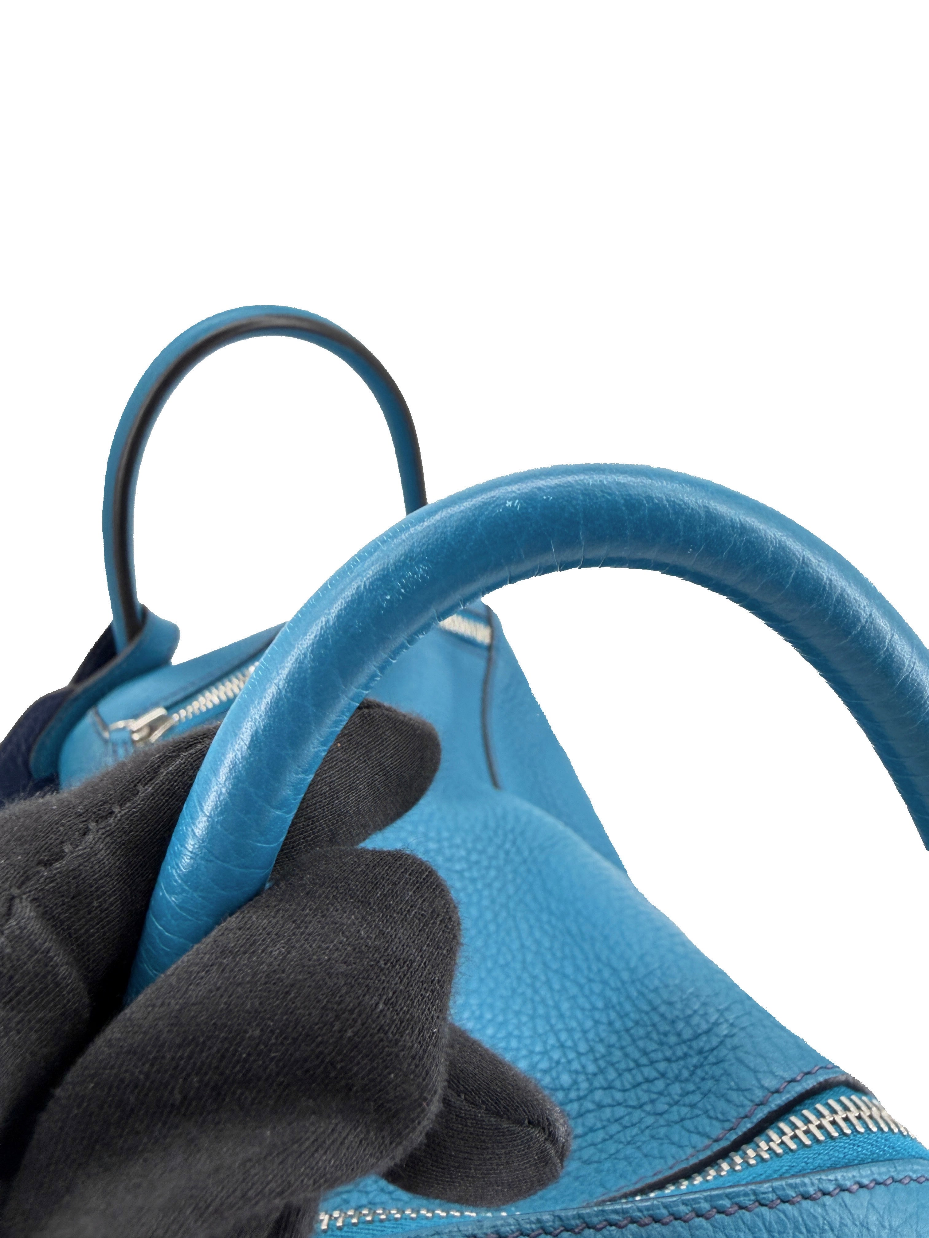 Hermès Lindy 30 Blue Izmir/Bleu Saphir Clemence square Q
