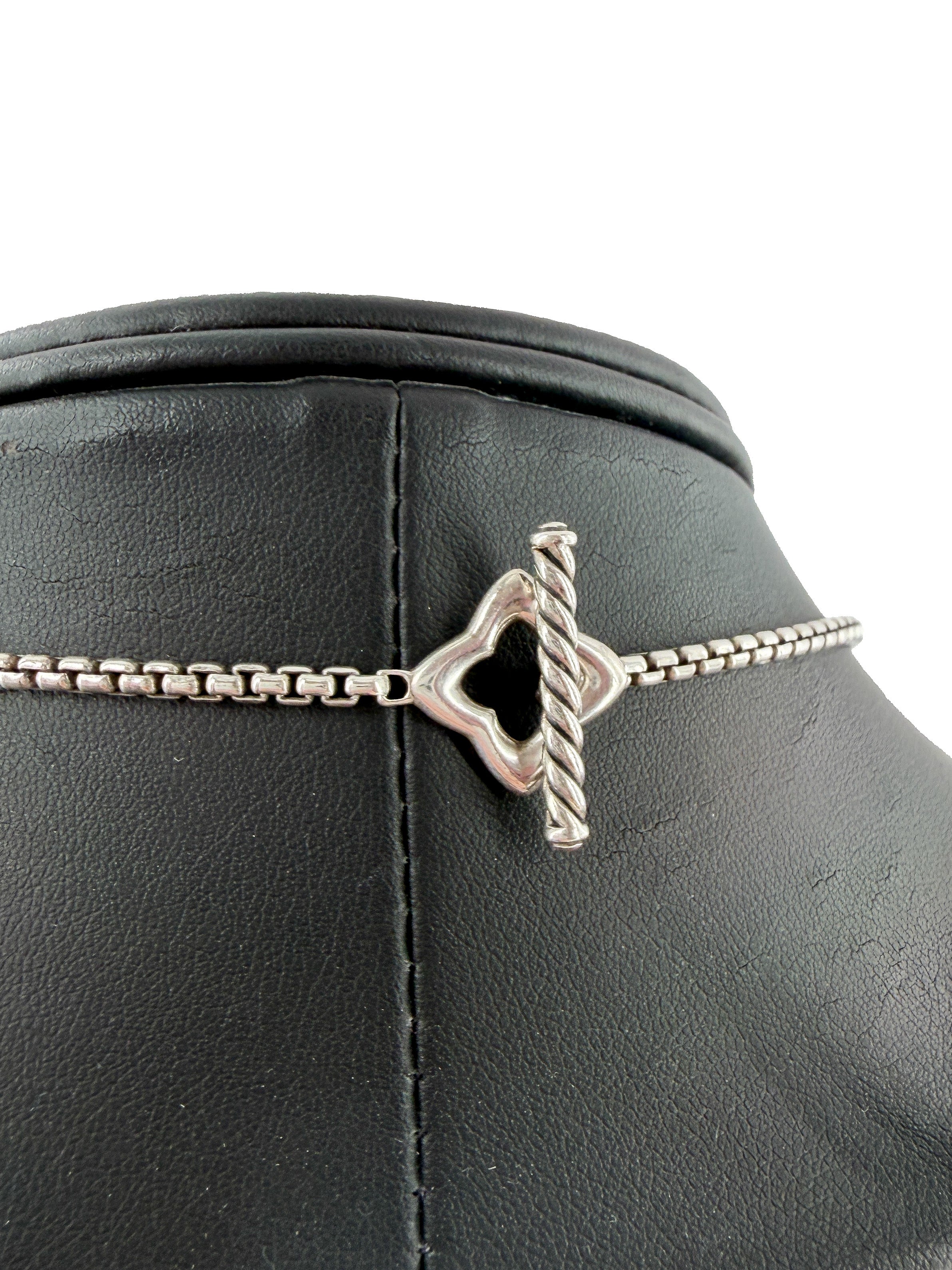 David Yurman sterling silver 25mm Quatrefoil chain necklace
