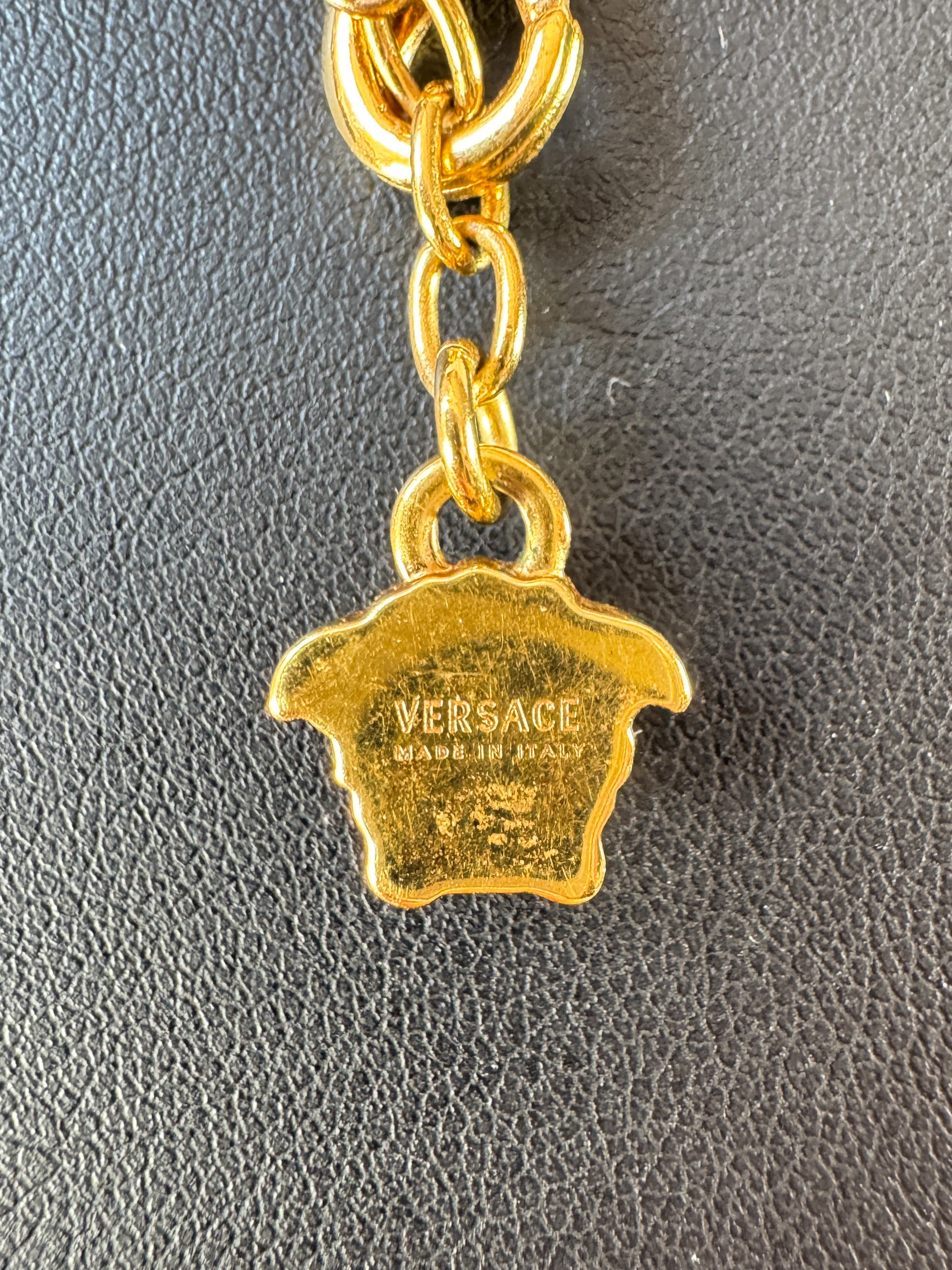 Versace black/gold Medusa head necklace