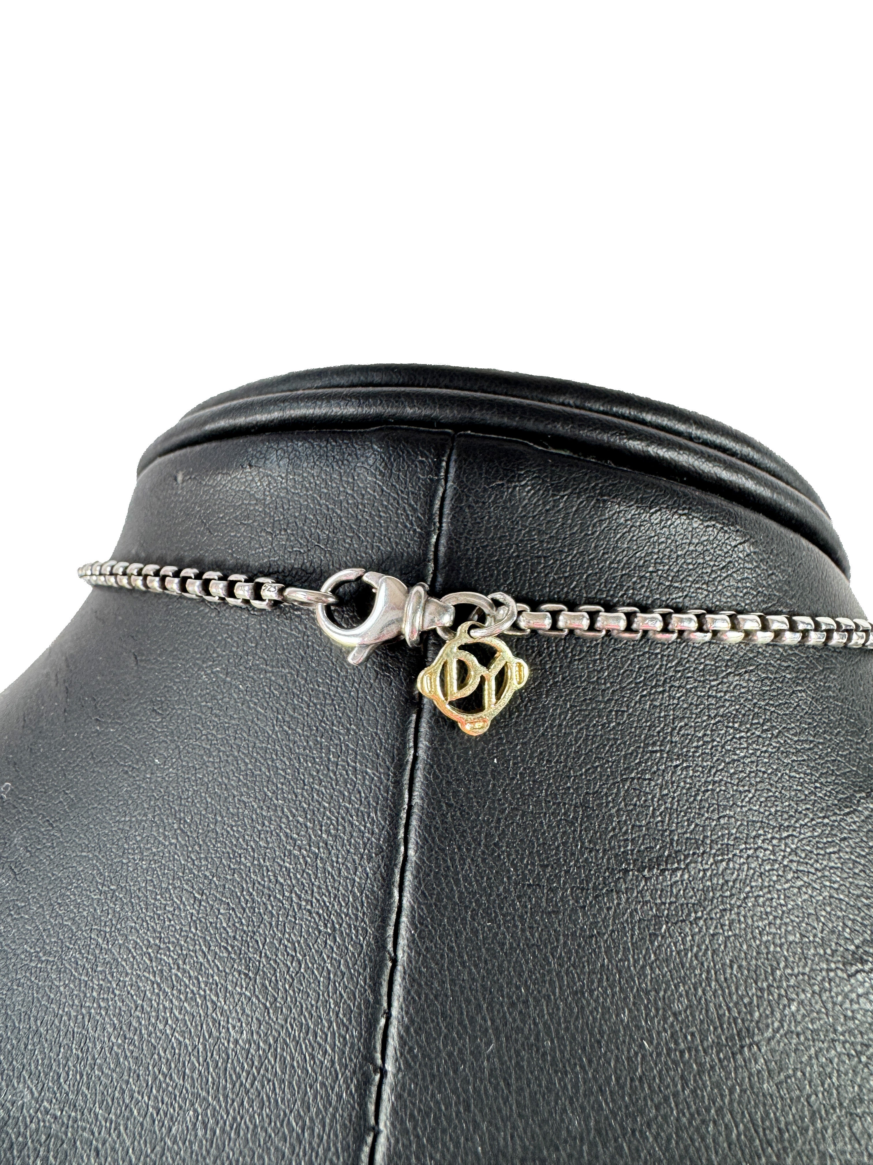 David Yurman sterling silver, 14k gold, pearl albion pendant necklace