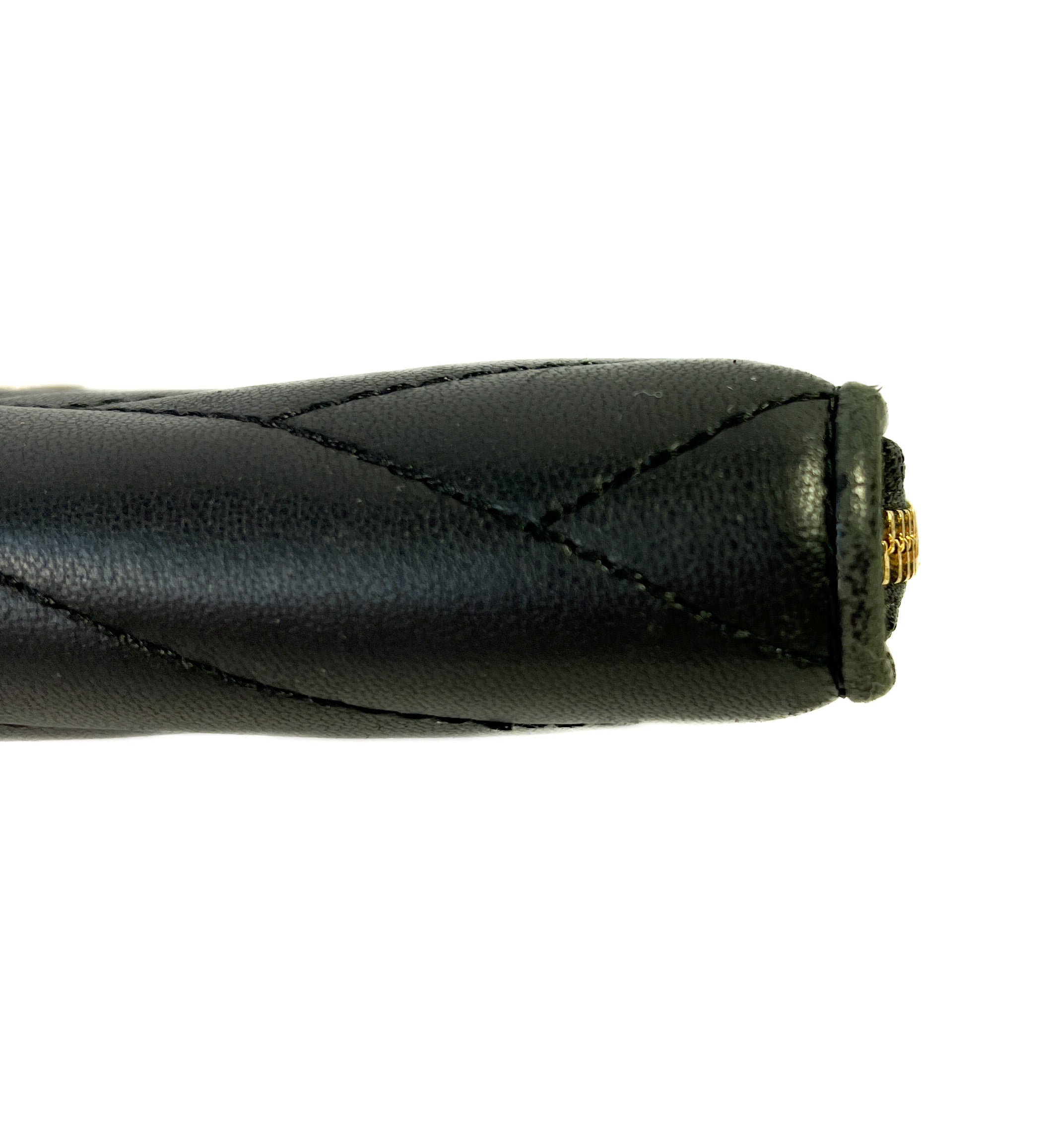 Tory Burch Kira quilted black leather zip around wallet