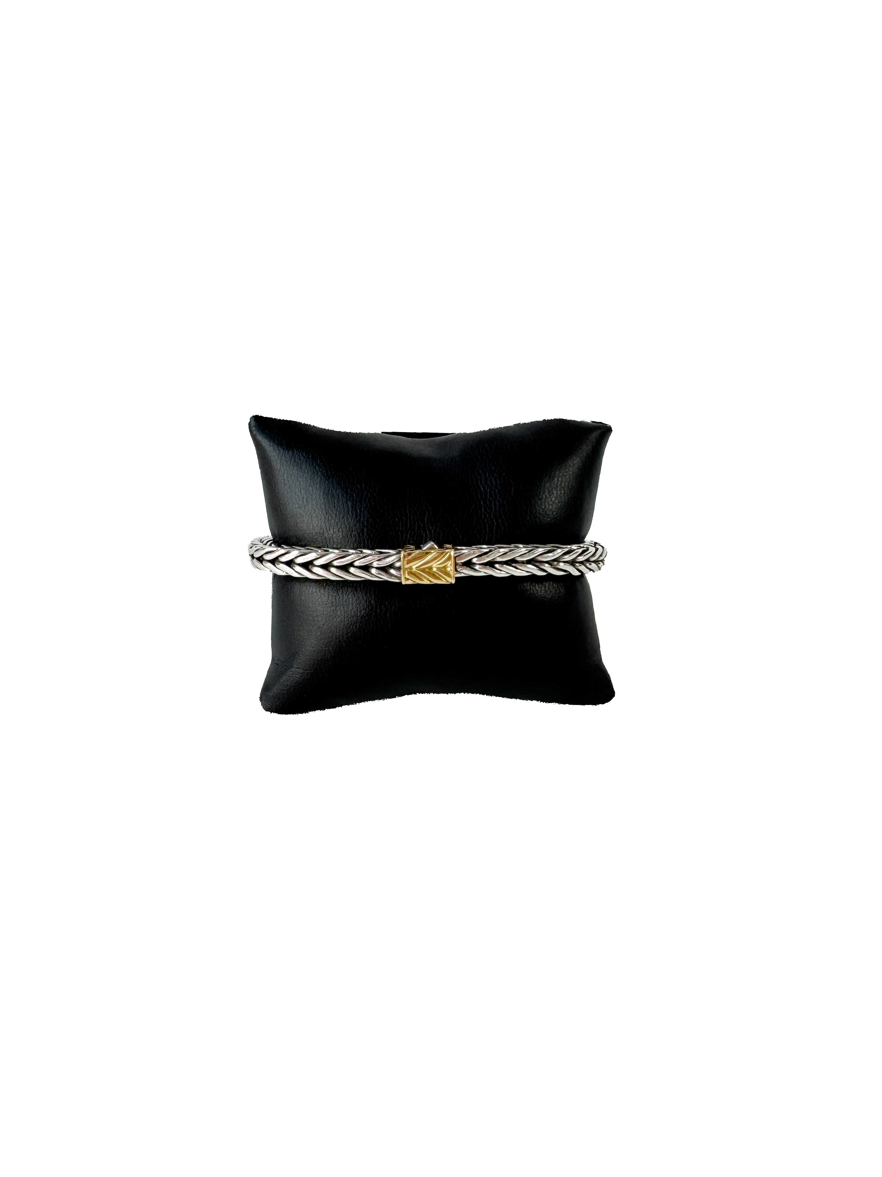 John Hardy sterling silver 14k gold wheat chain bracelet