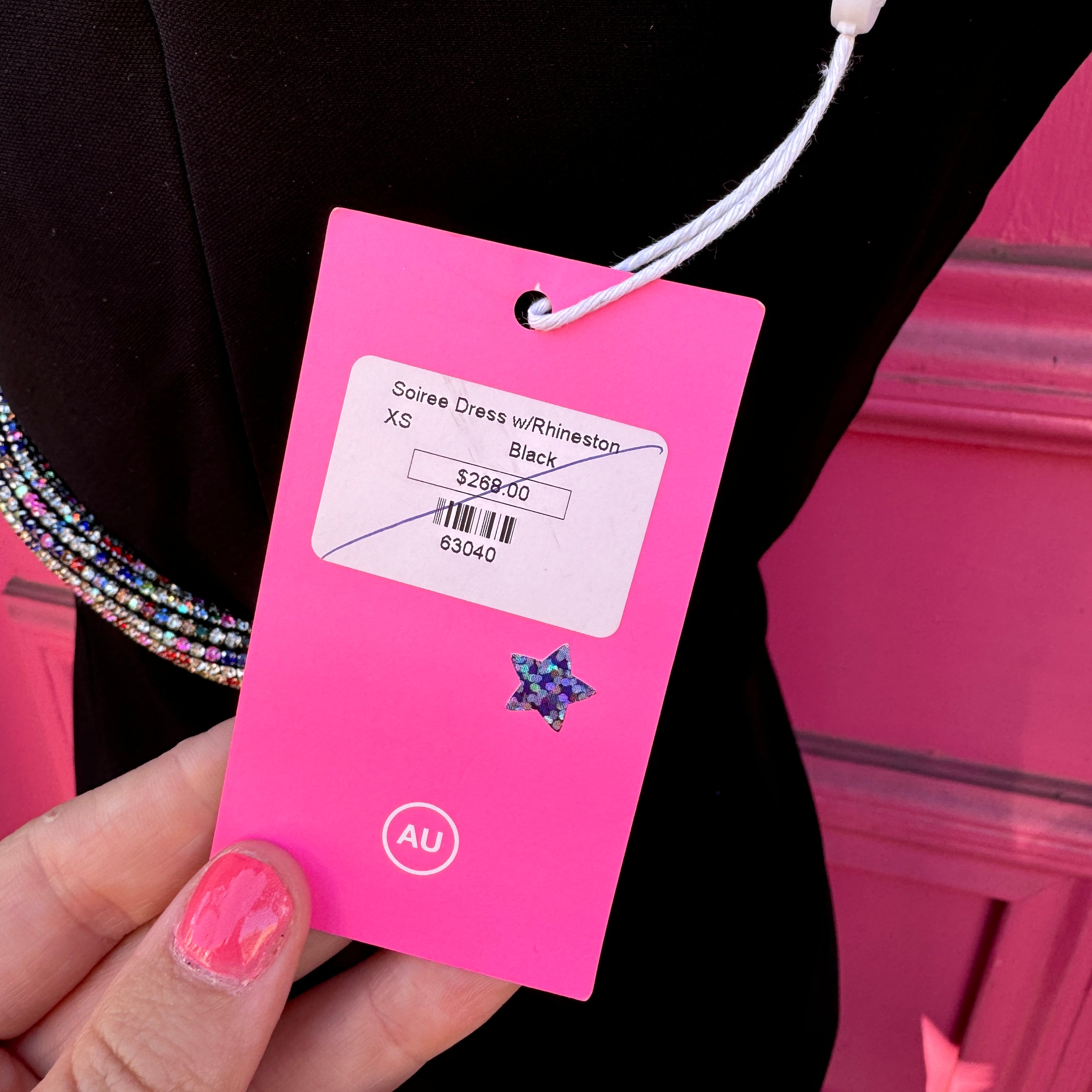 Amanda Uprichard black Soiree dress w/rhinestones size XS NWT