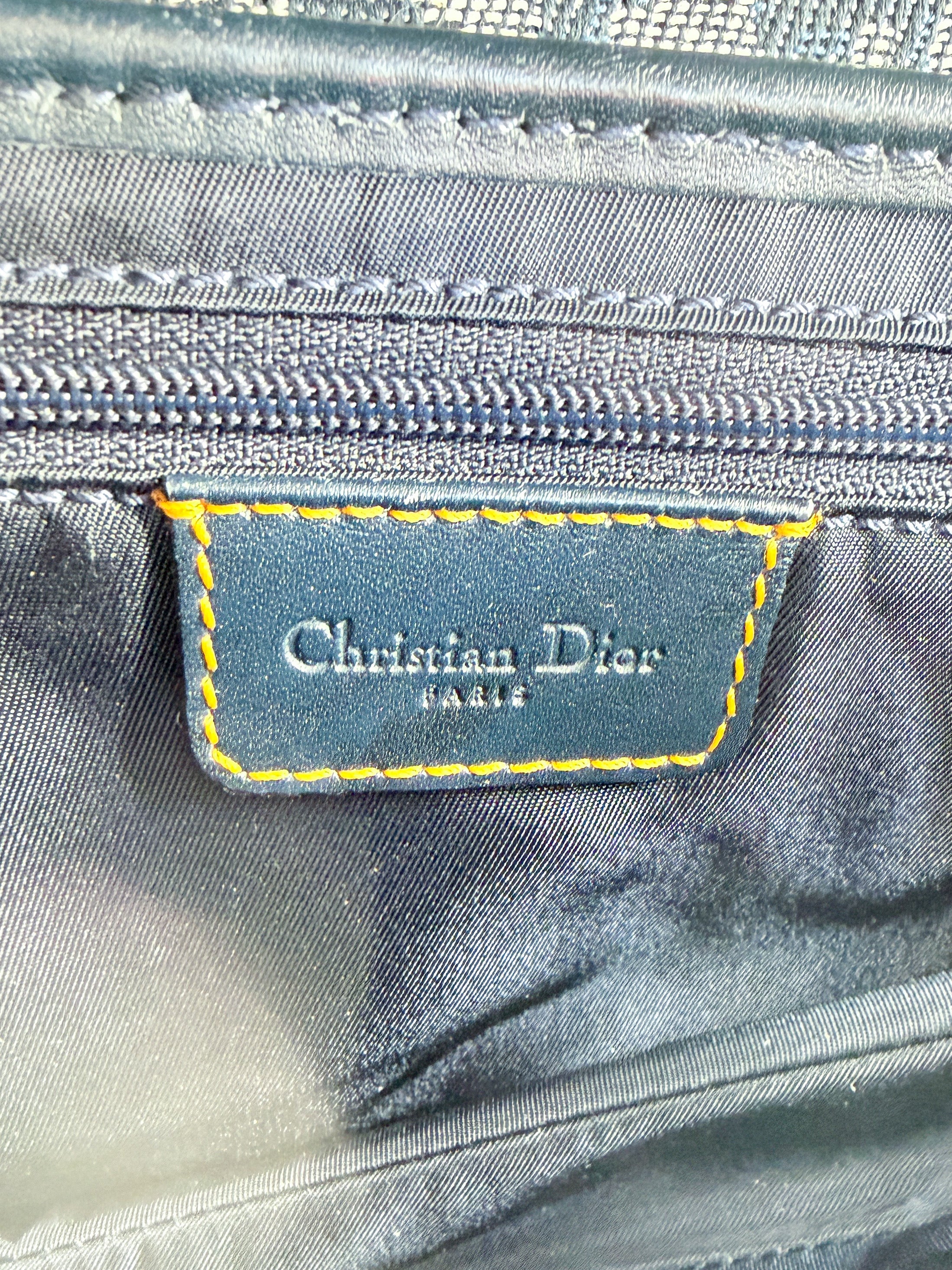 Dior vintage navy oblique saddle bag RU 0012