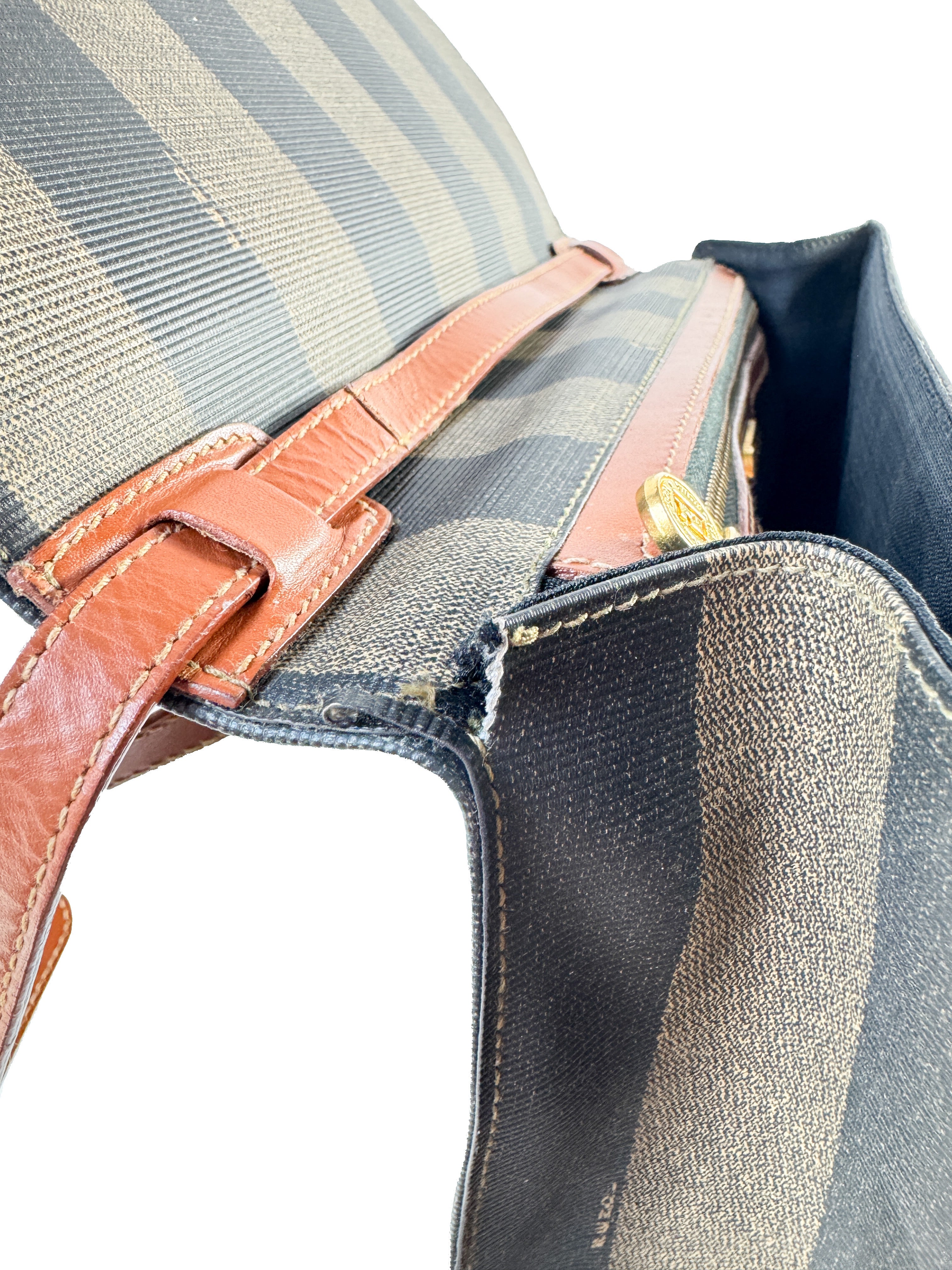 Fendi pequin striped vintage shoulder bag 211 26001068 *as is*