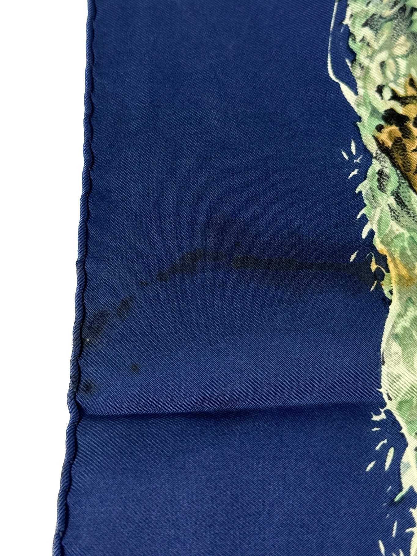 Hermès navy multicolor Equateur 90cm silk scarf **as is**