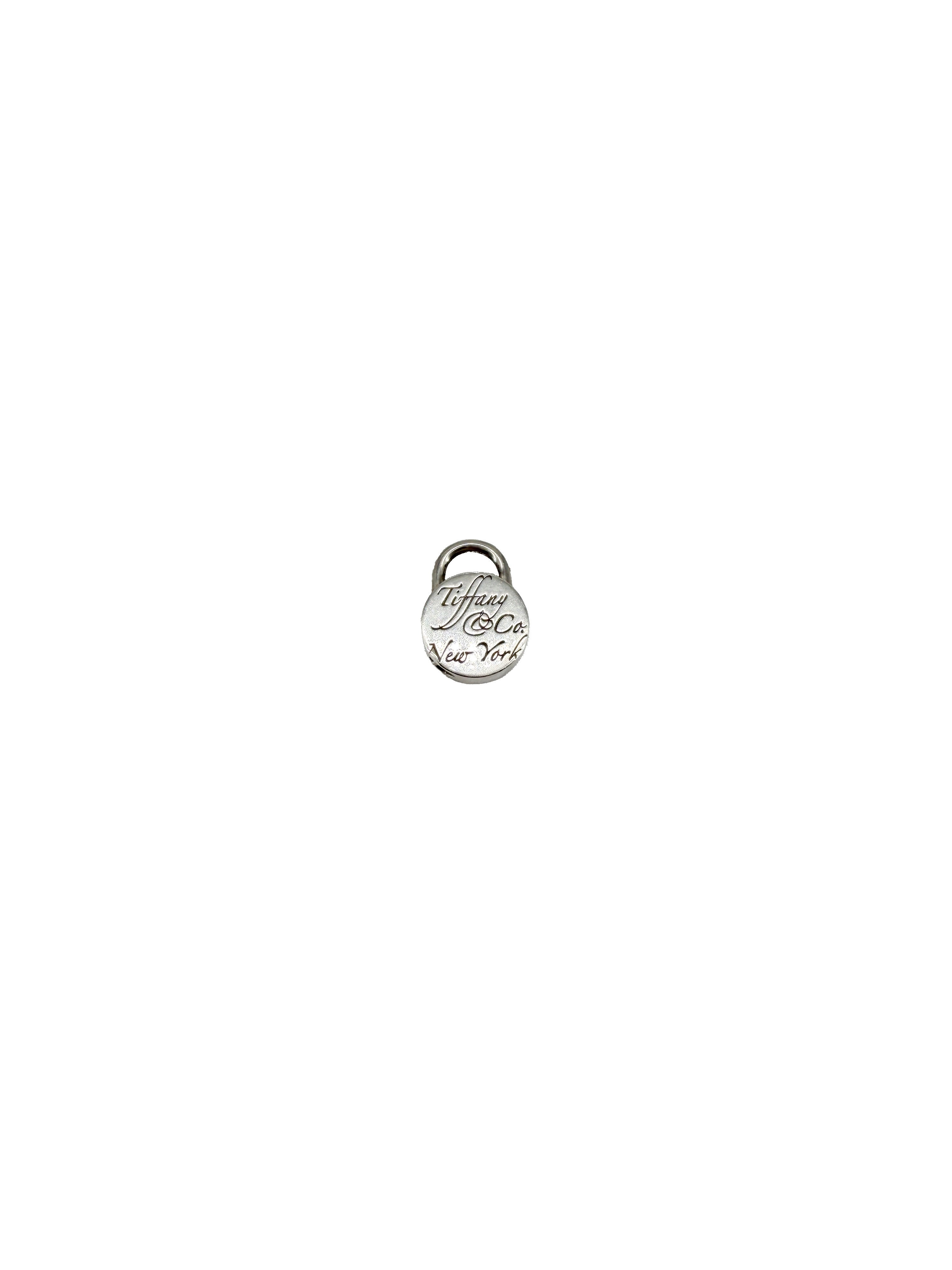 Tiffany & Co sterling silver notes lock charm