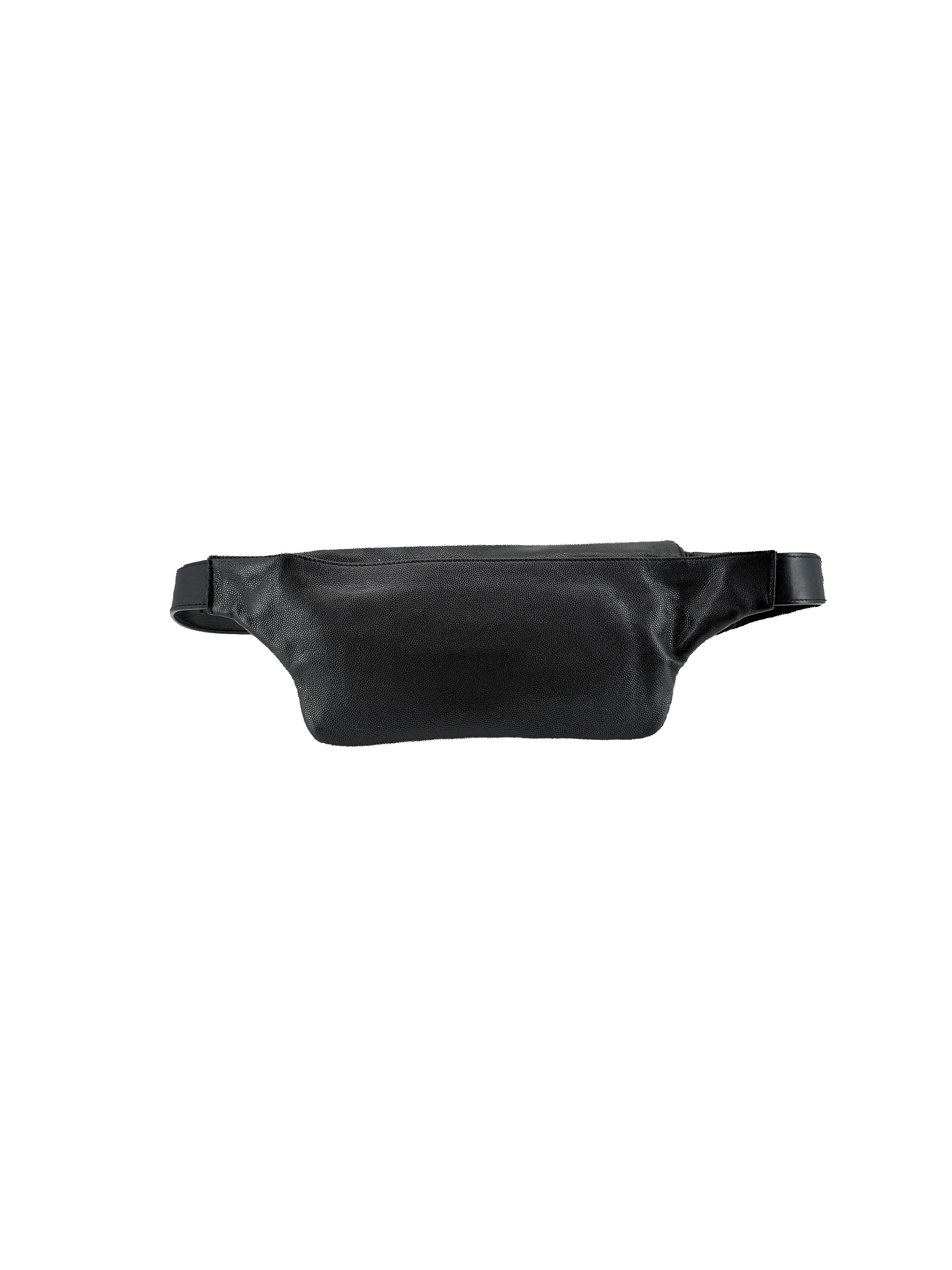 Saint Laurent black Cassandre grain de poudre monogram belt bag FLY509959-0322