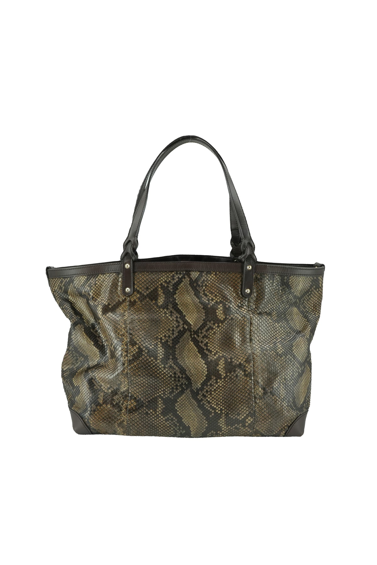 Gucci brown Python Craft tote 002123