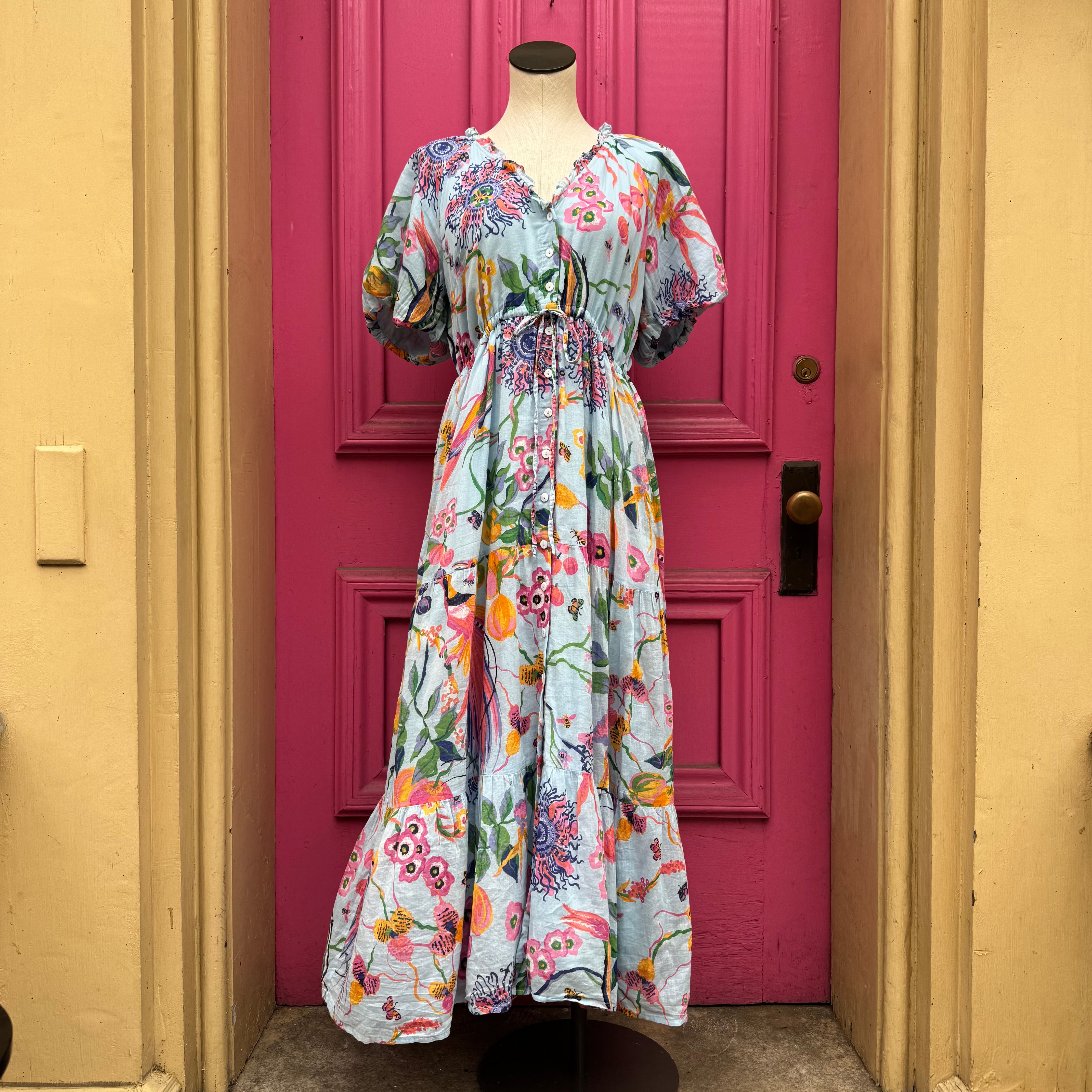 Banjanan blue floral print dress size L