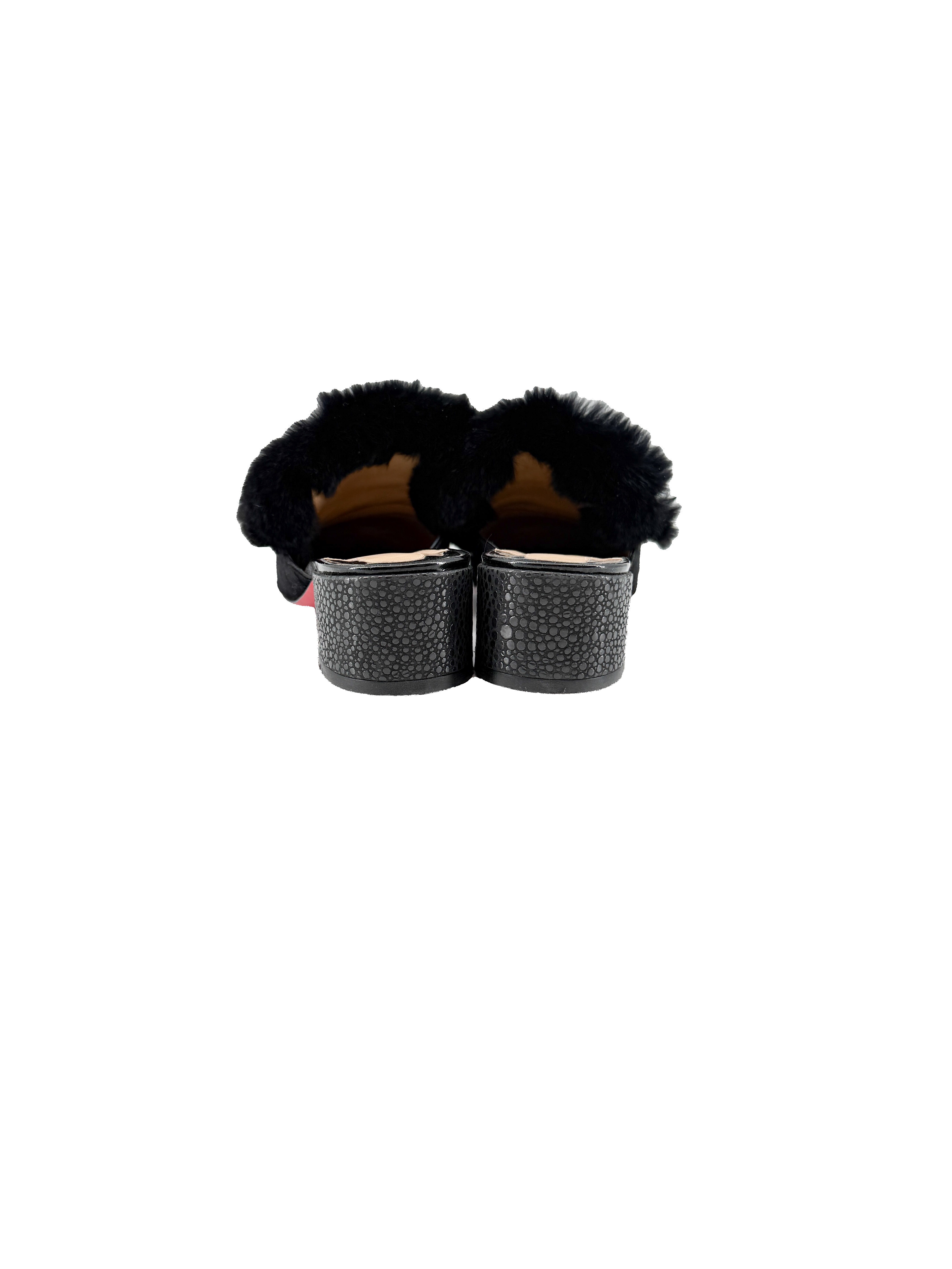 Christian Louboutin black Boudiva mules 39.5 BOX