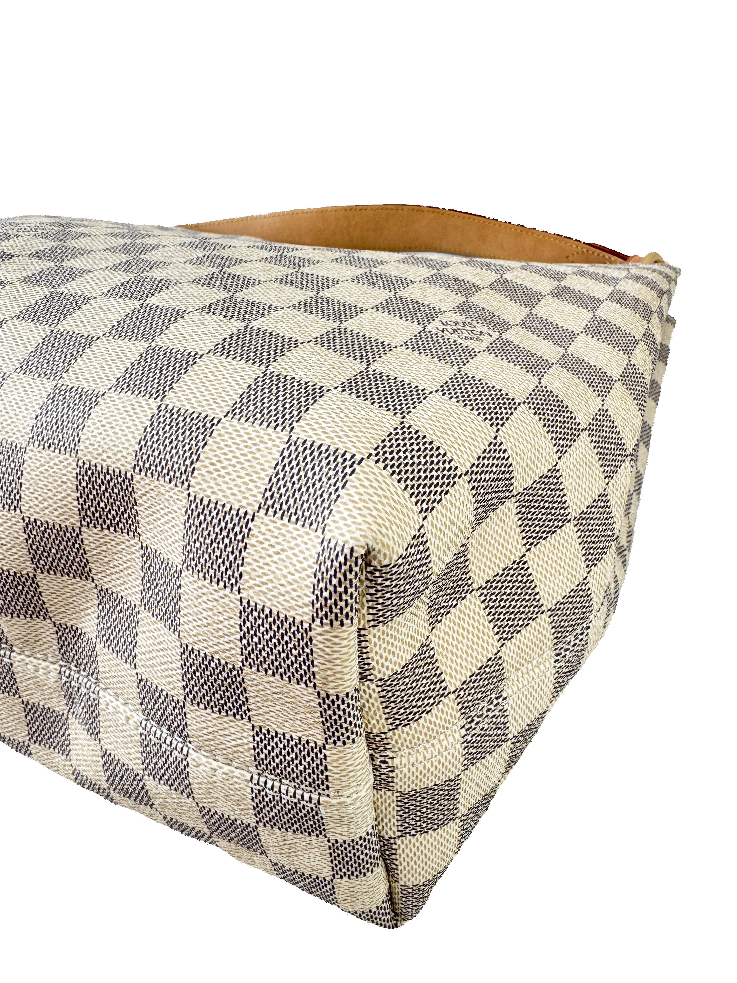 Louis Vuitton damier azur Graceful MM Rose Ballerine (NFC)