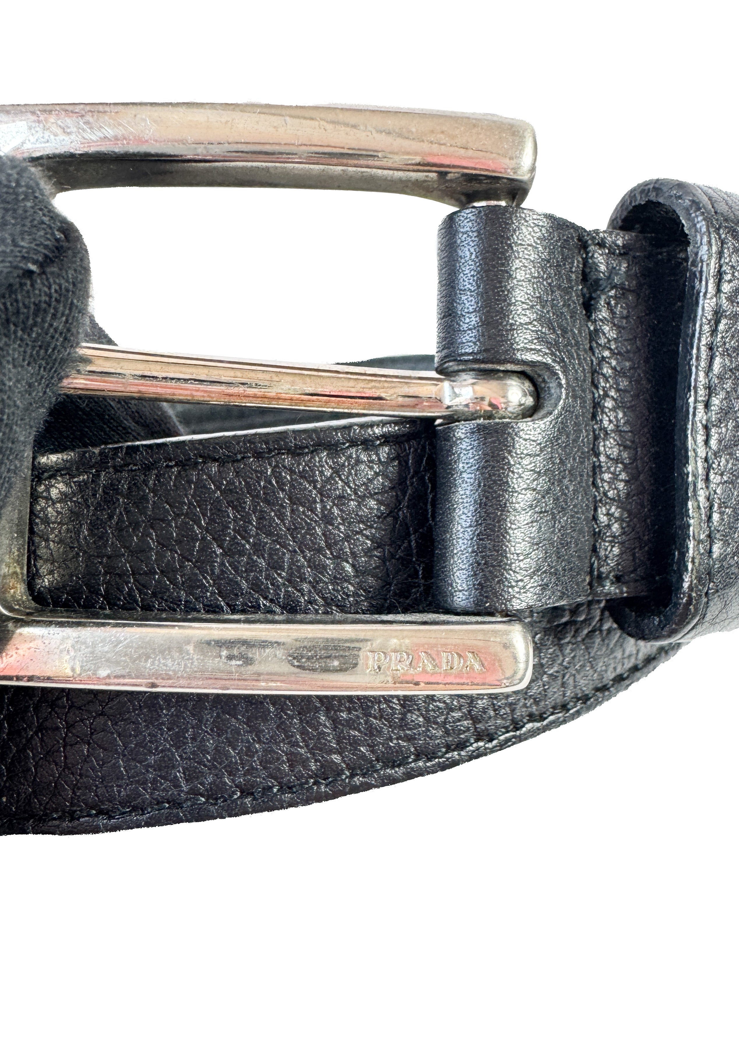 Prada black leather belt size 110 44 1097
