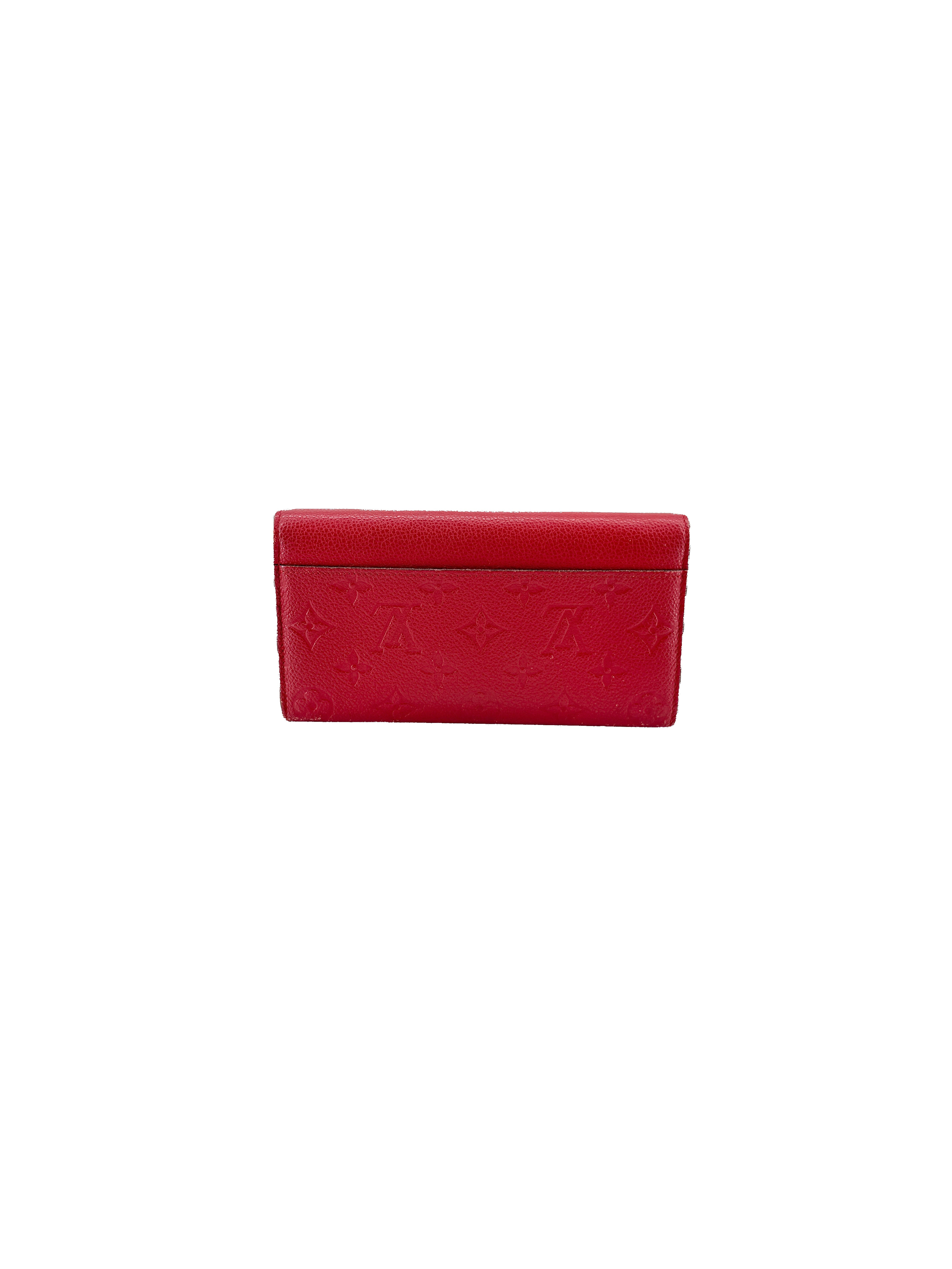 Louis Vuitton monogram empreinte red Sarah wallet CA2146