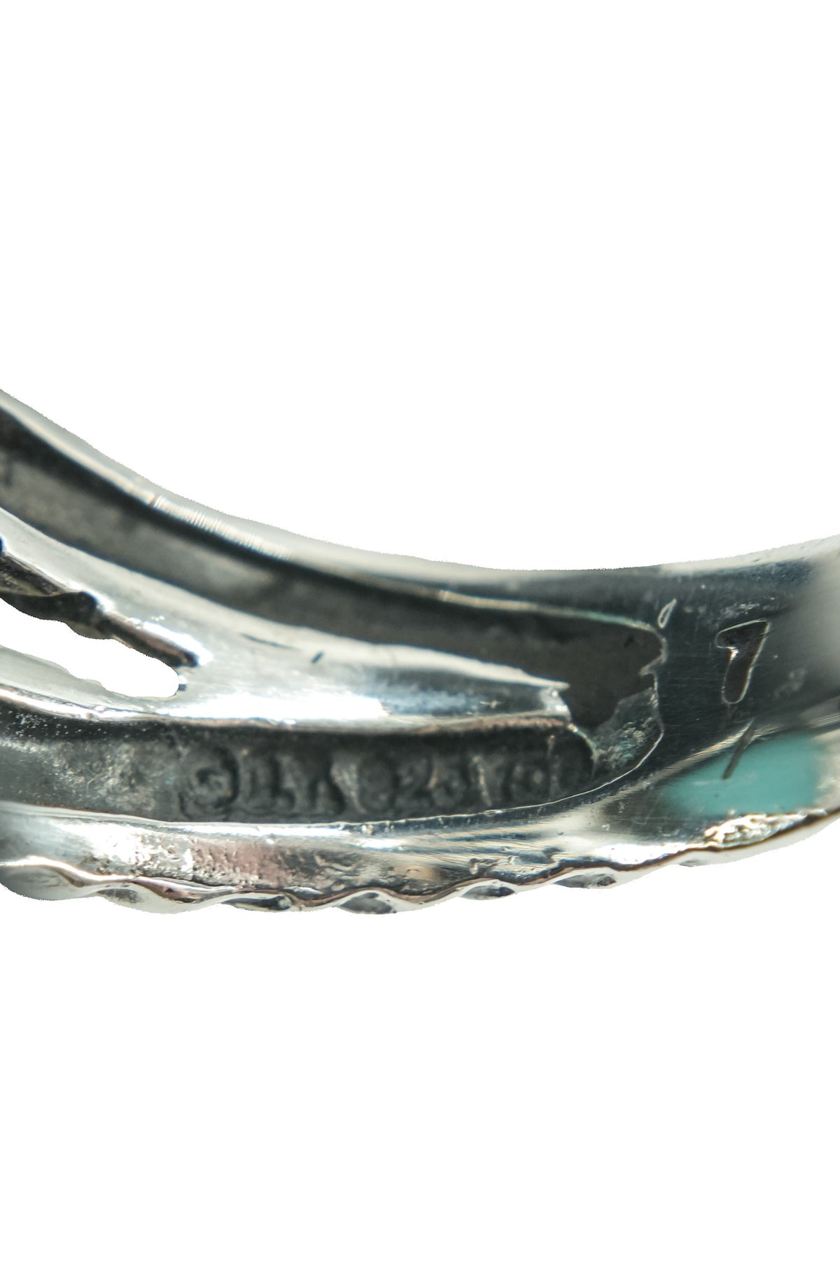 David Yurman sterling silver, yellow gold, diamonds, green turquoise Albion ring