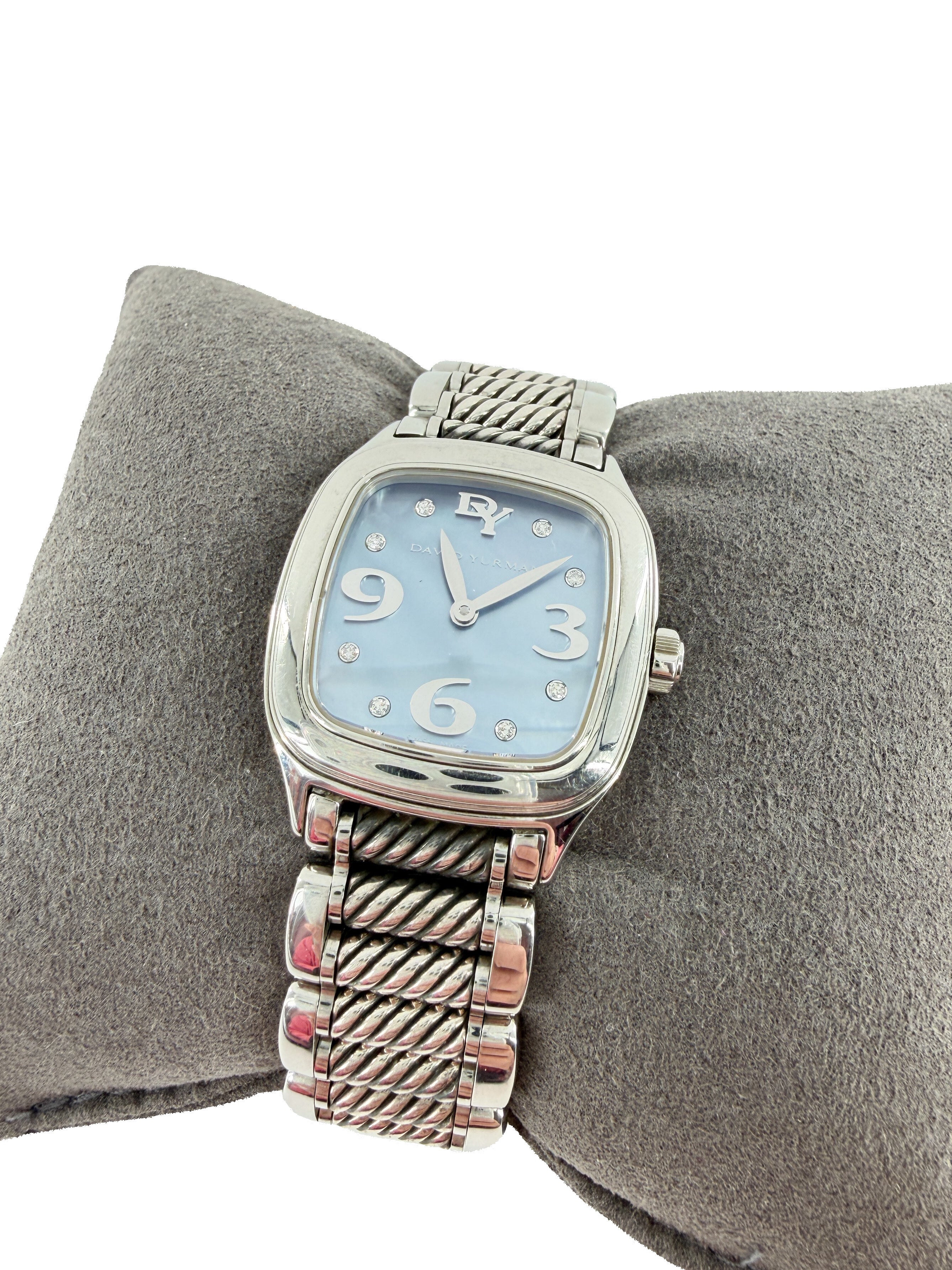 David Yurman sterling silver Thoroughbred diamond watch