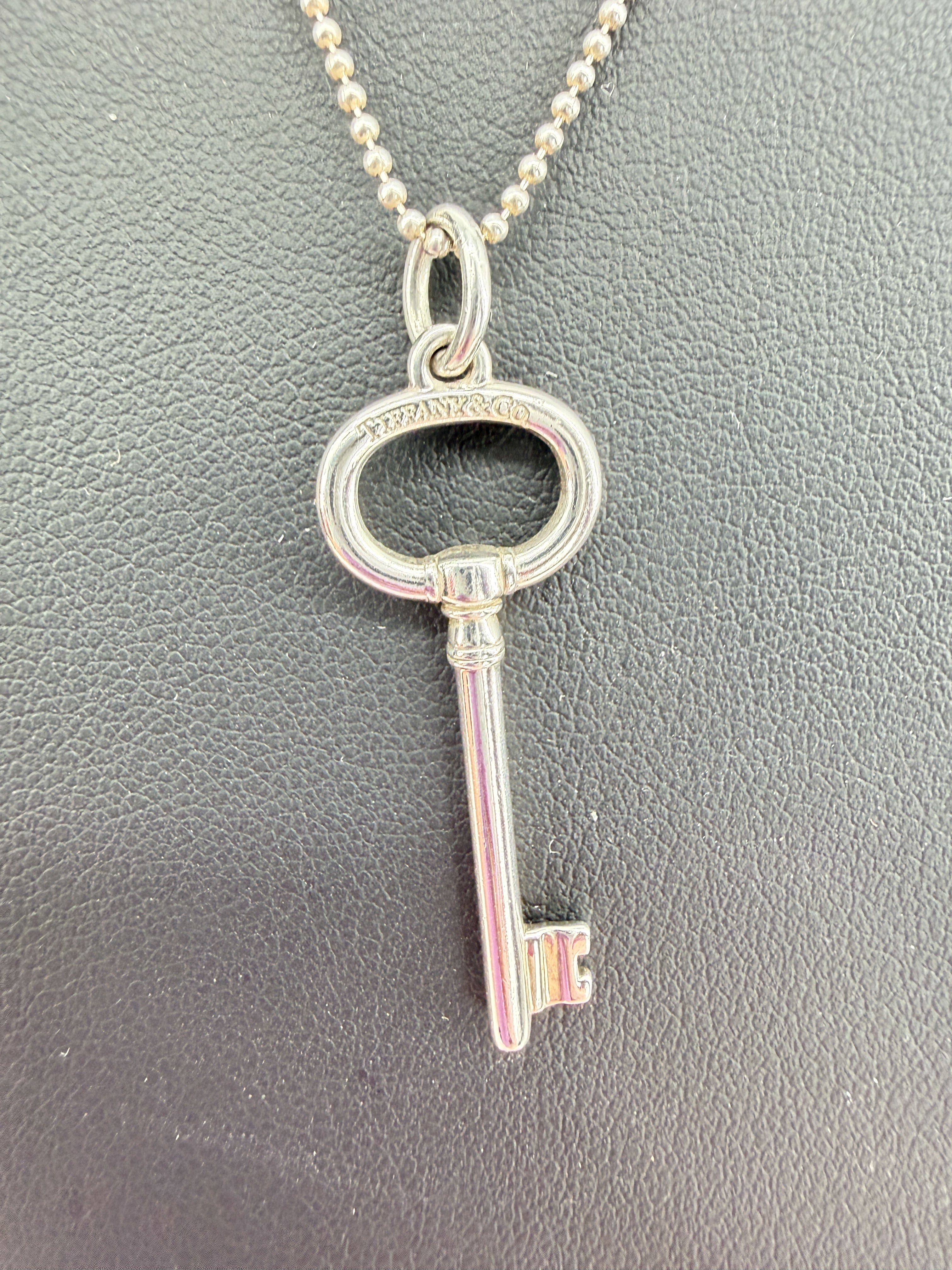 Tiffany & Co sterling silver key necklace
