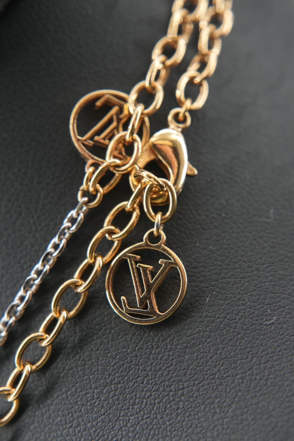 Louis Vuitton two tone logomania Sautoir necklace