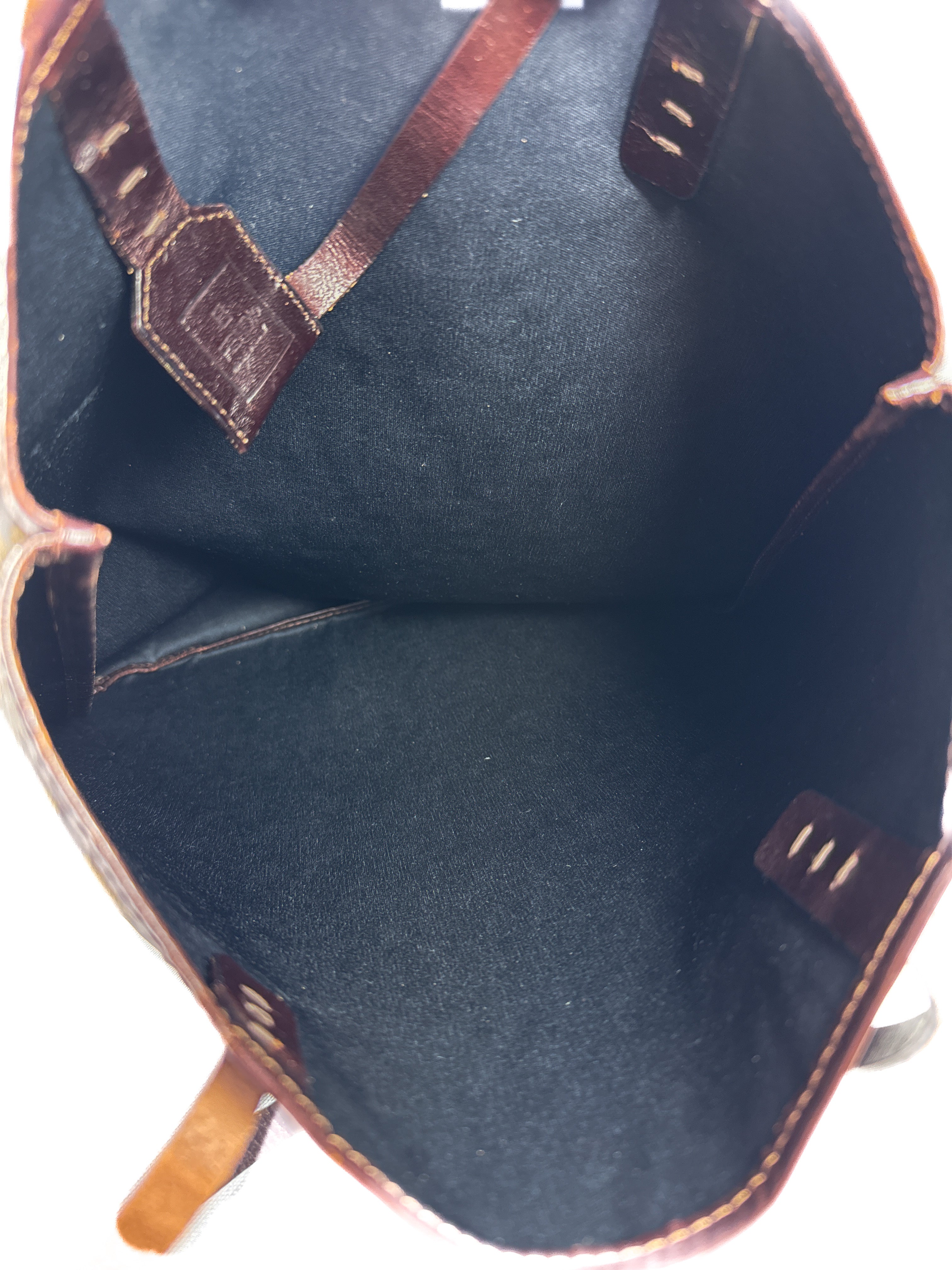 Fendi vintage olive black Zucca tote w/ leather pouch