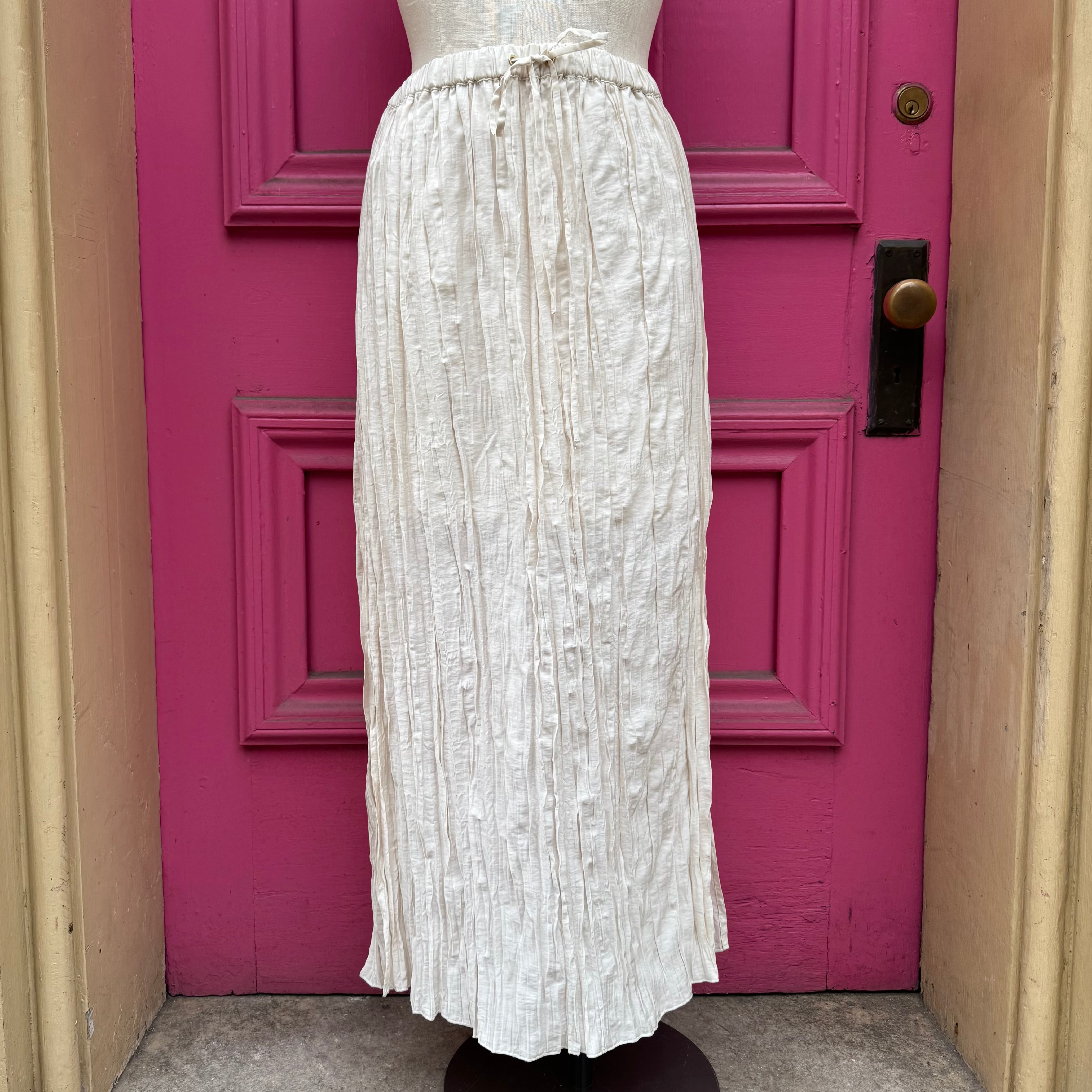 J. Crew cream pleated skirt size L NWT