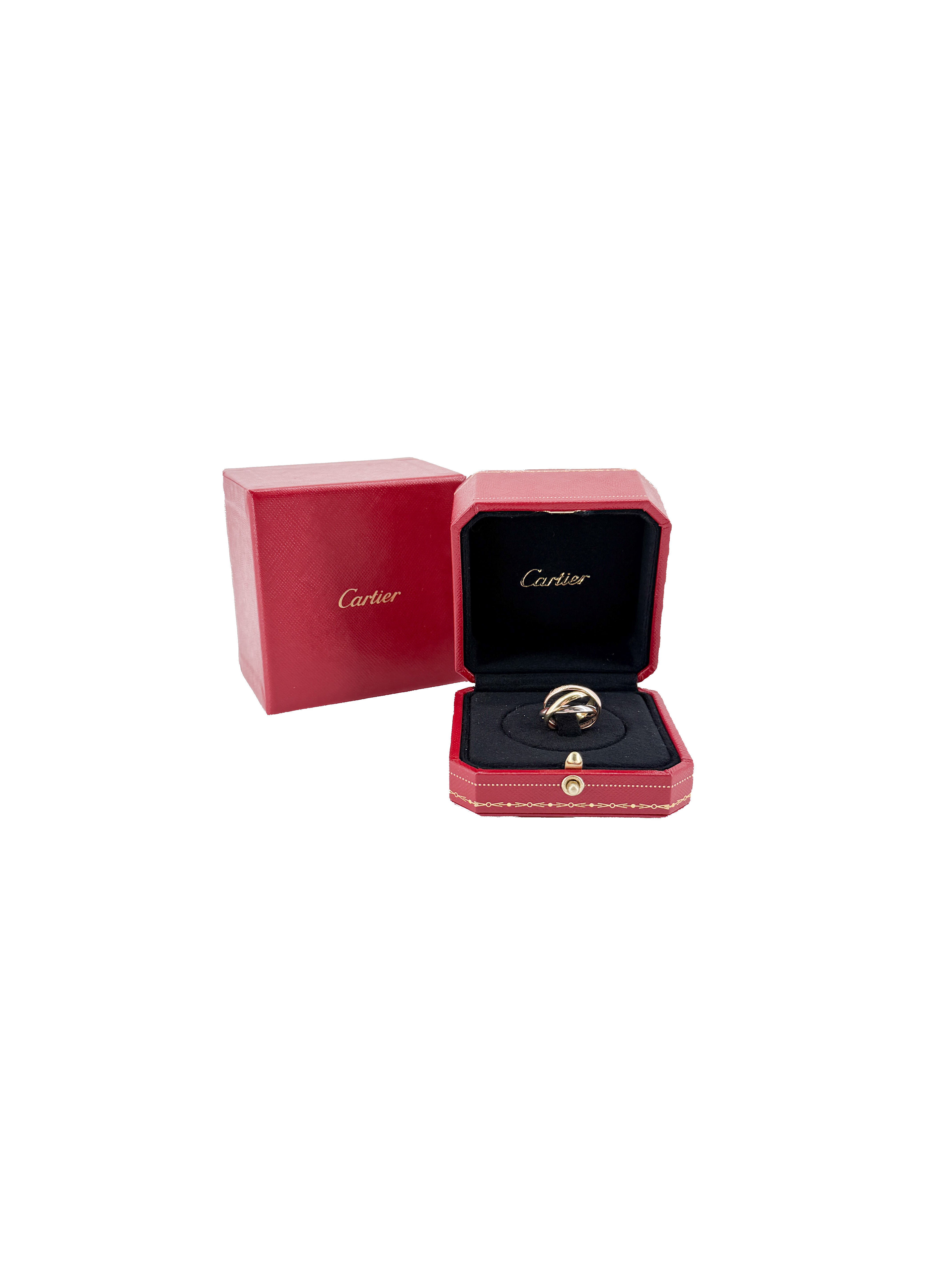 Cartier Trinity small model 3 golds size 50