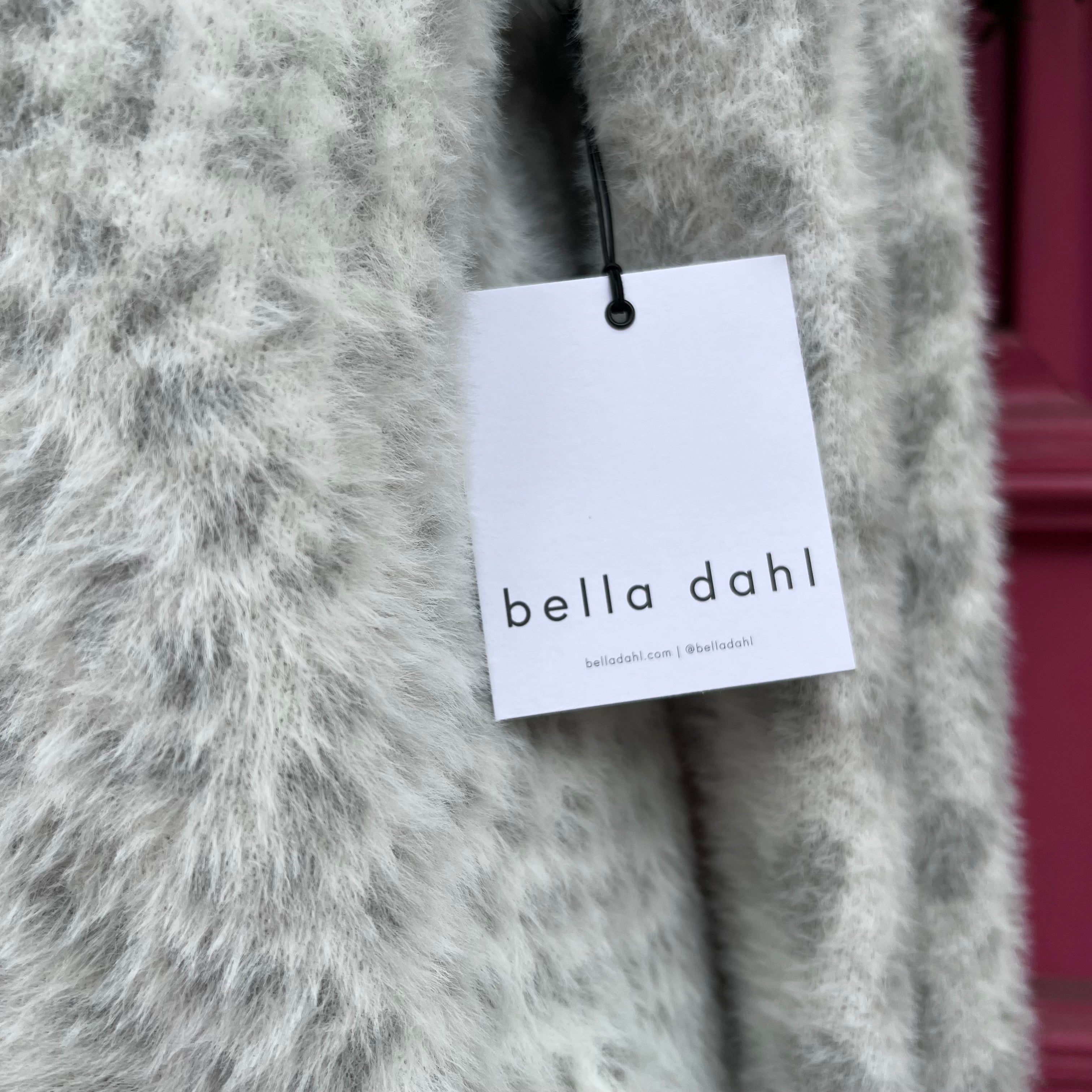 Bella Dahl gray white leopard print sweater size M NWT