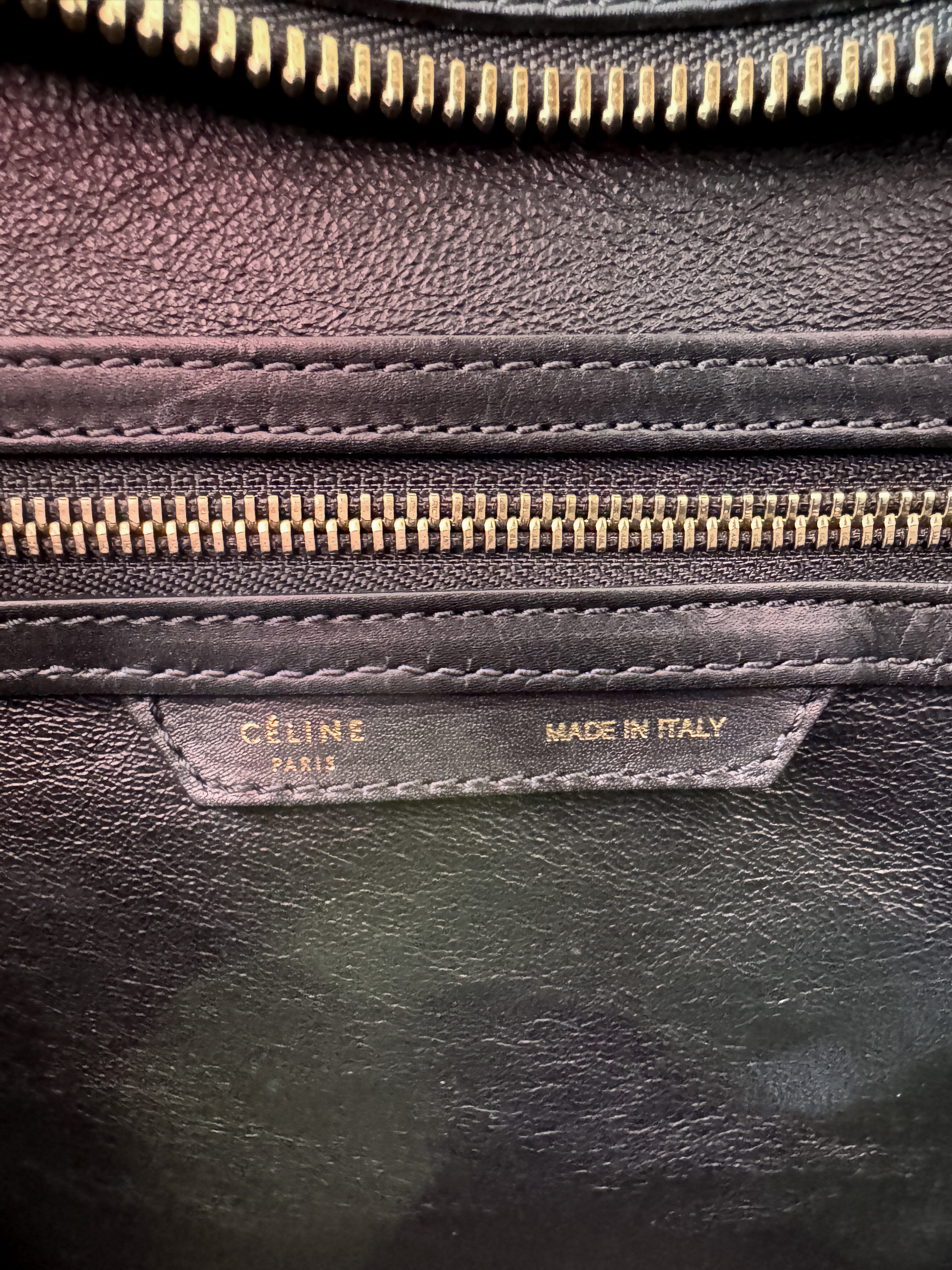 Celine black/white leopard print leather Luggage Mini S-AT-1121 F-CE-1121