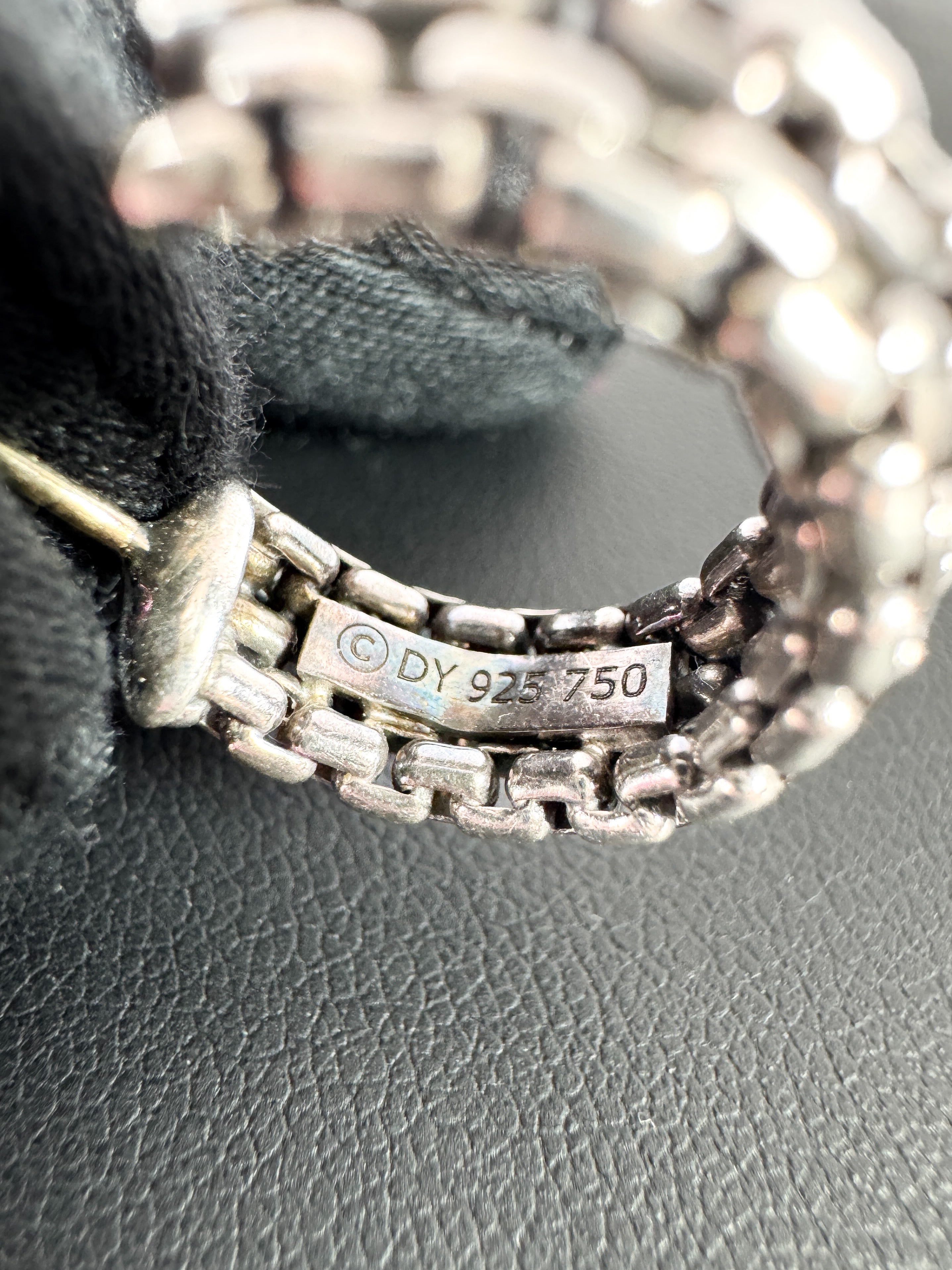 David Yurman sterling silver box chain hoop earrings