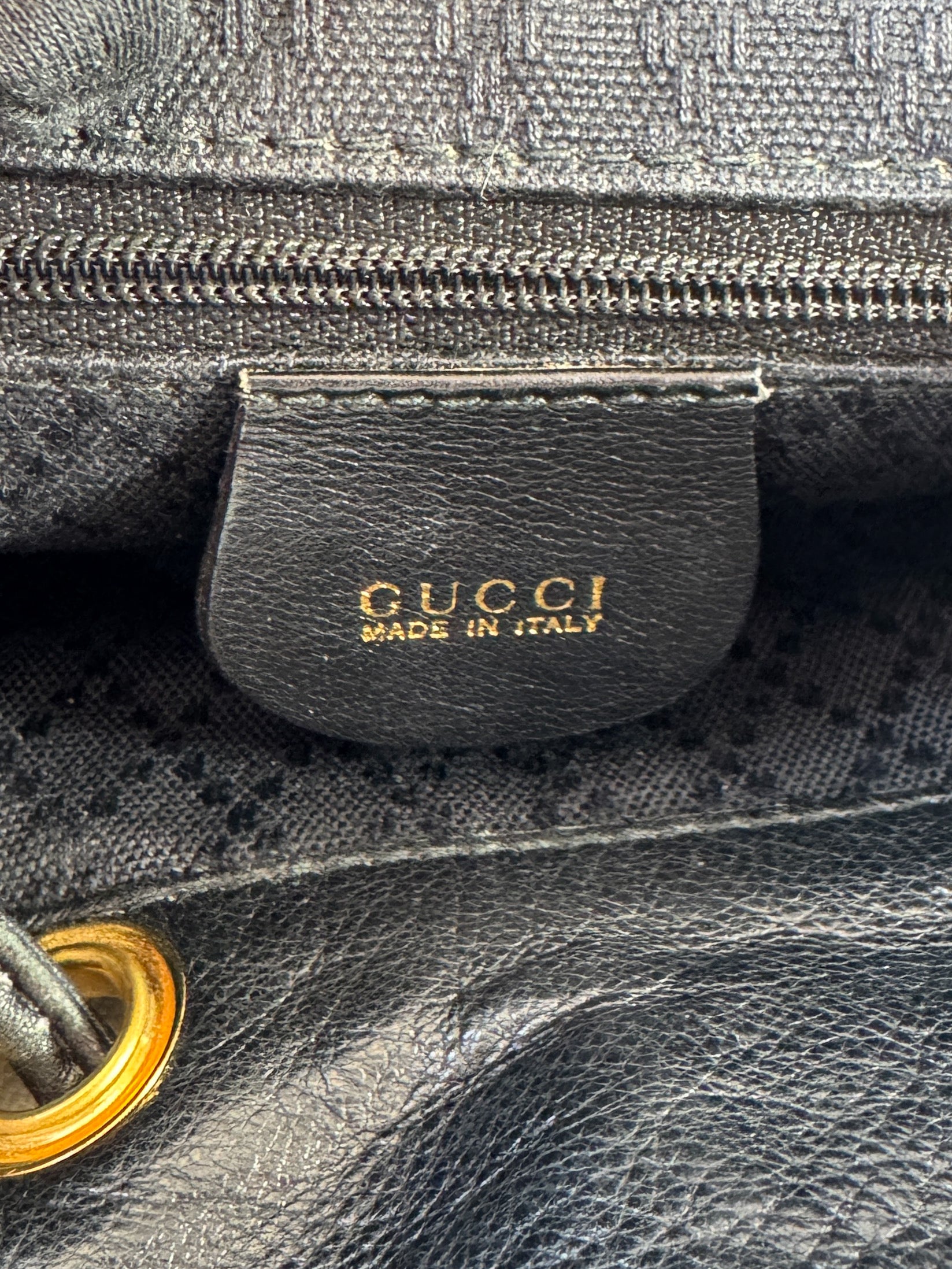 Gucci black Bamboo handle backpack 3580016