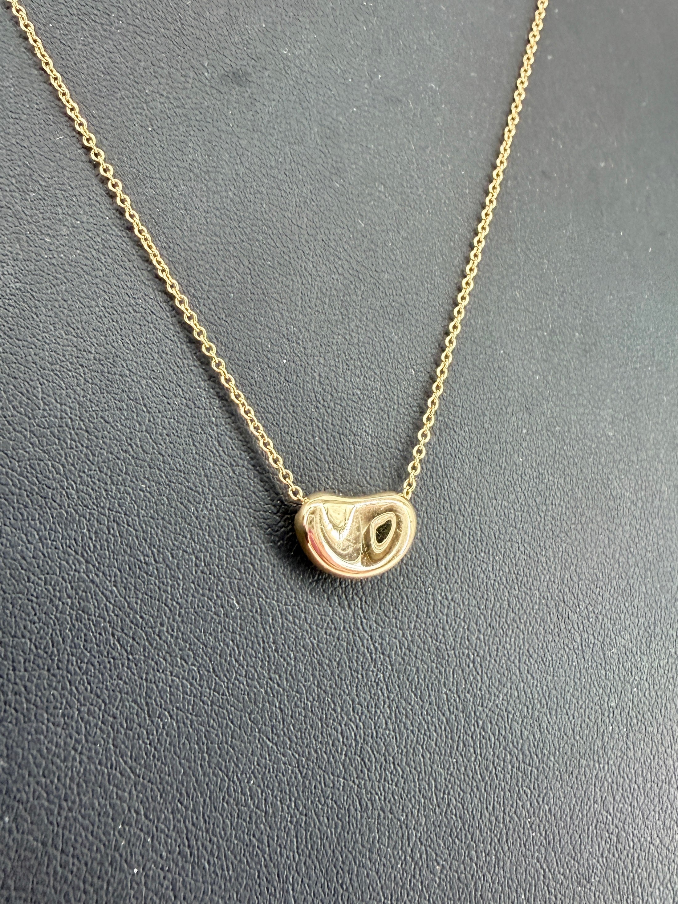 Tiffany & Co 18k yellow gold Elsa Peretti 9MM bean necklace