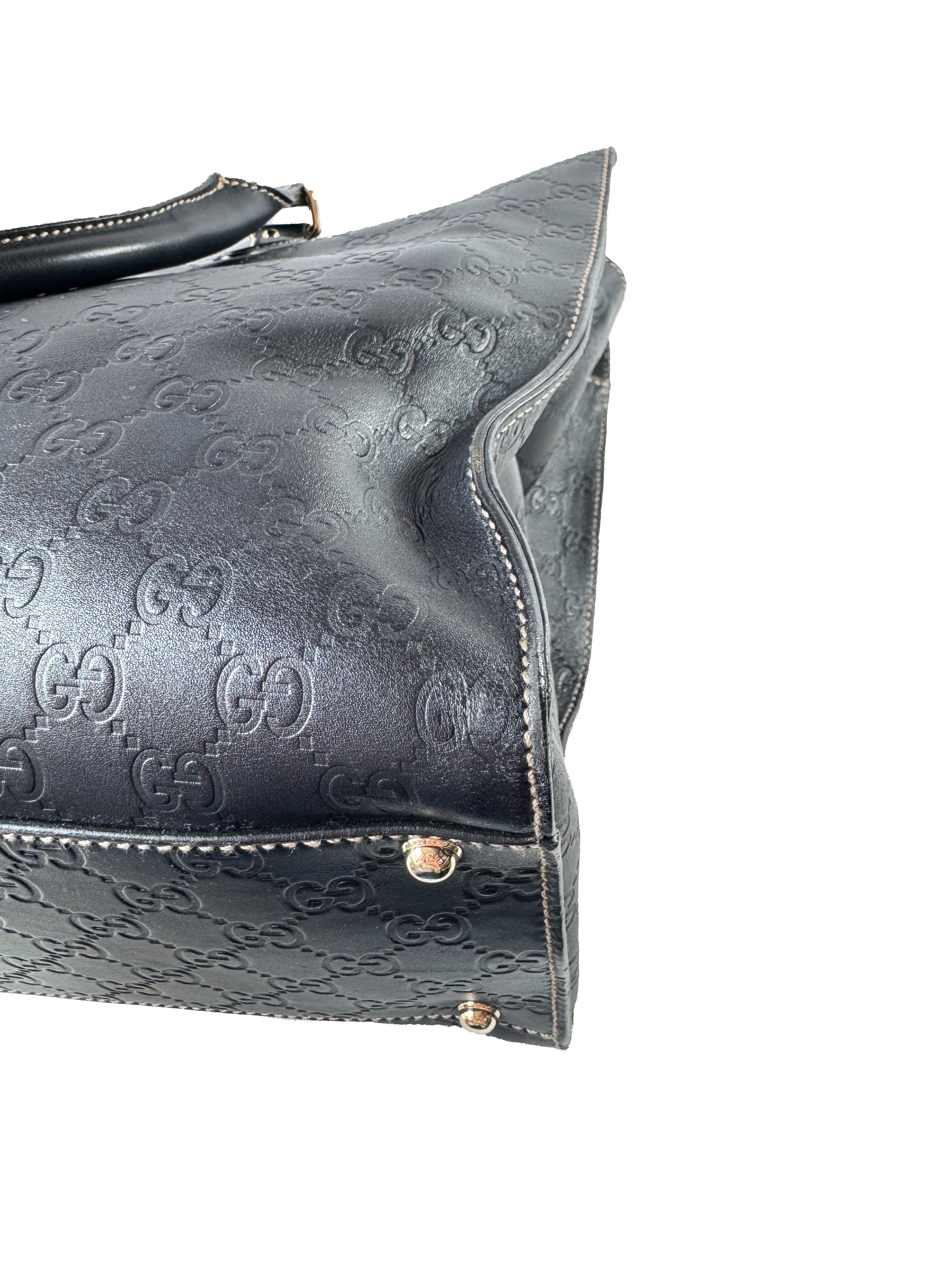 Gucci Guccissima deep navy new Jackie satchel 152610 002058