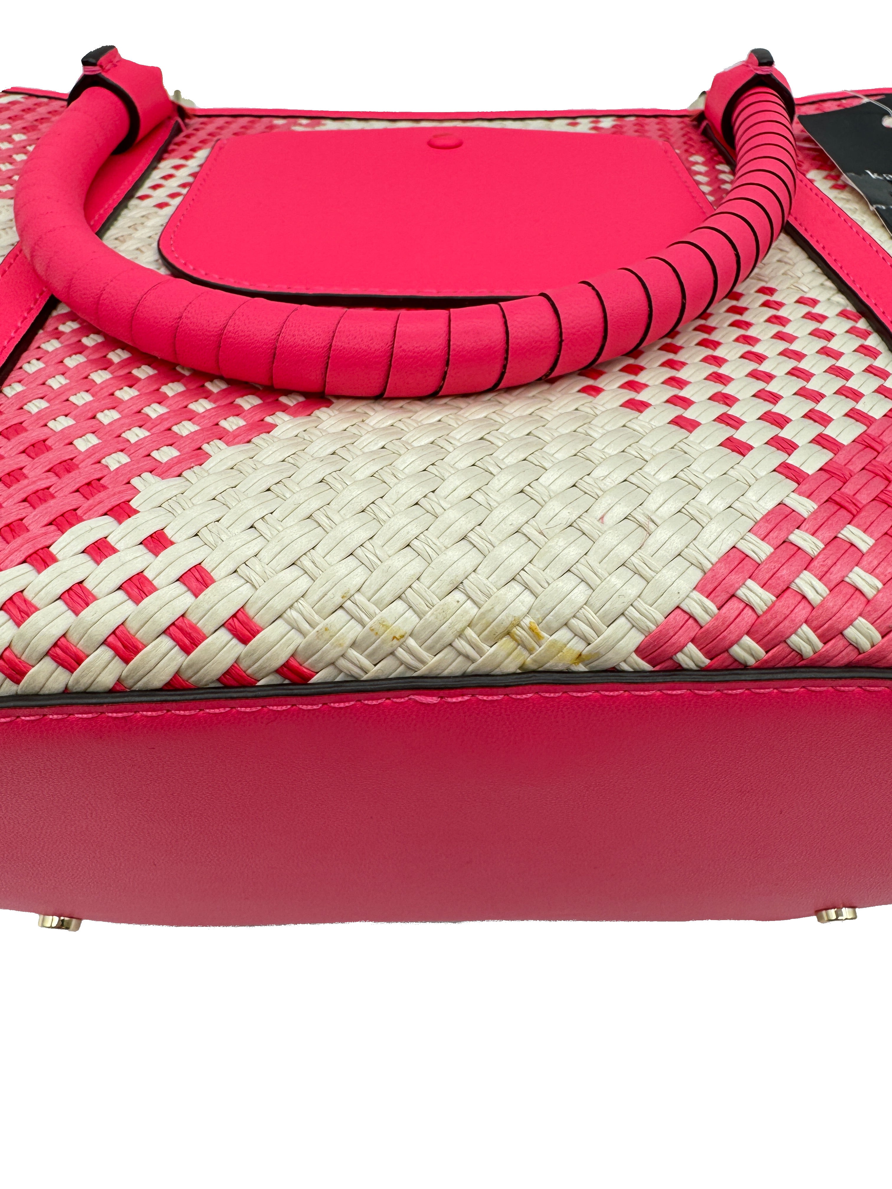 Kate Spade pink white Cruise Gingham medium tote NWT
