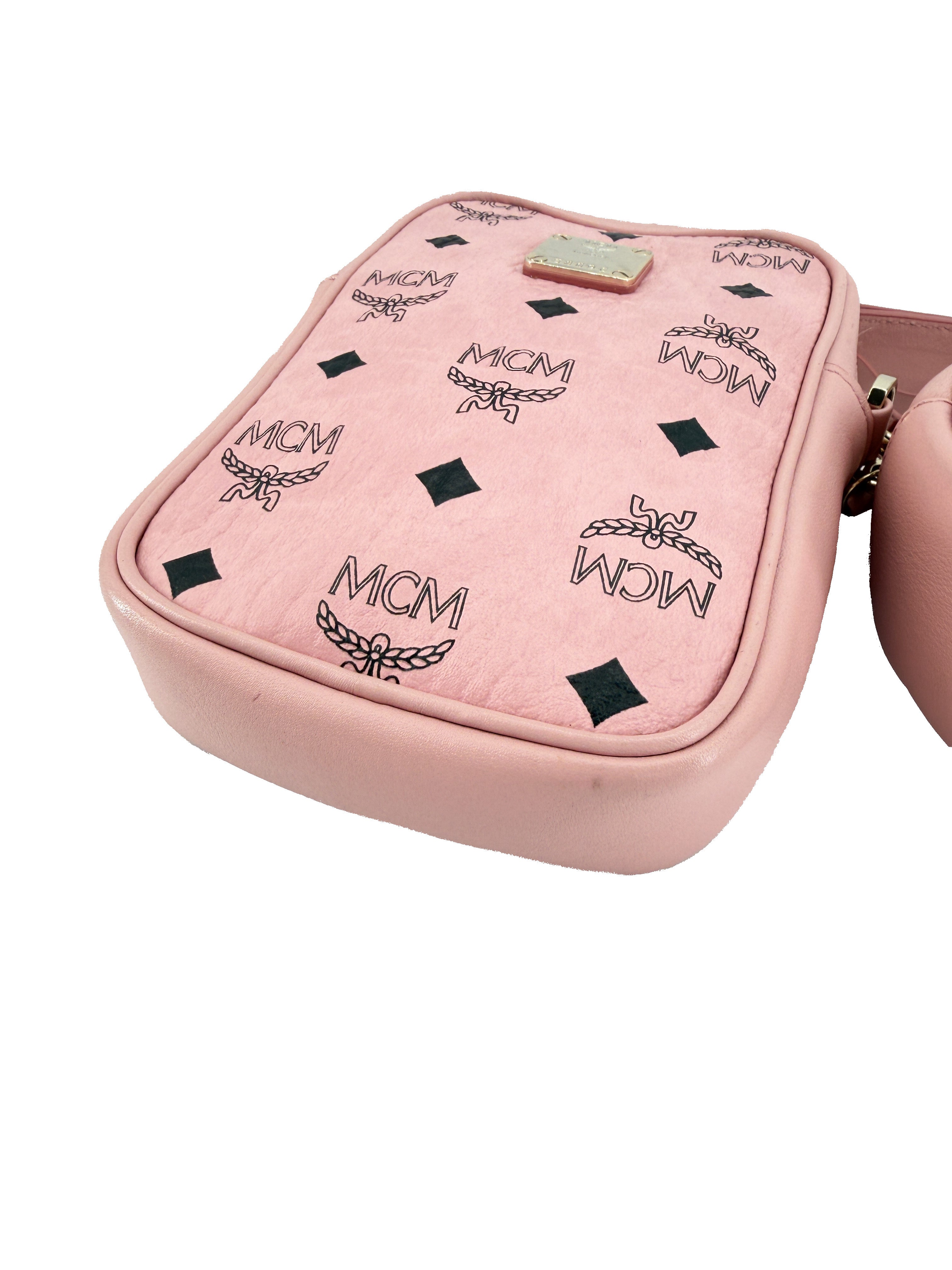 MCM pink Essential monogram double bet bag 10011904