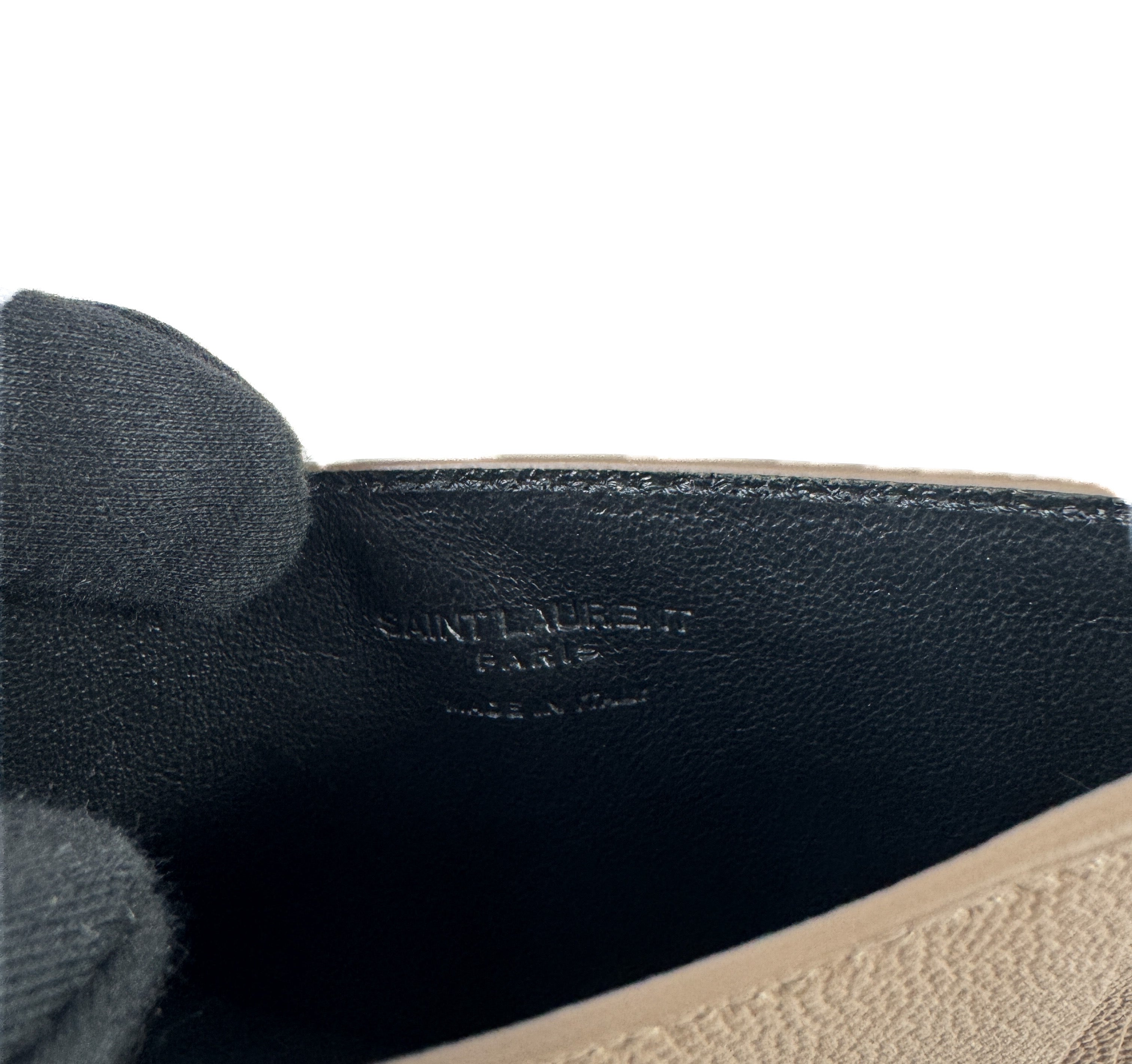 Saint Laurent taupe uptown chain wallet GNC607788 0722