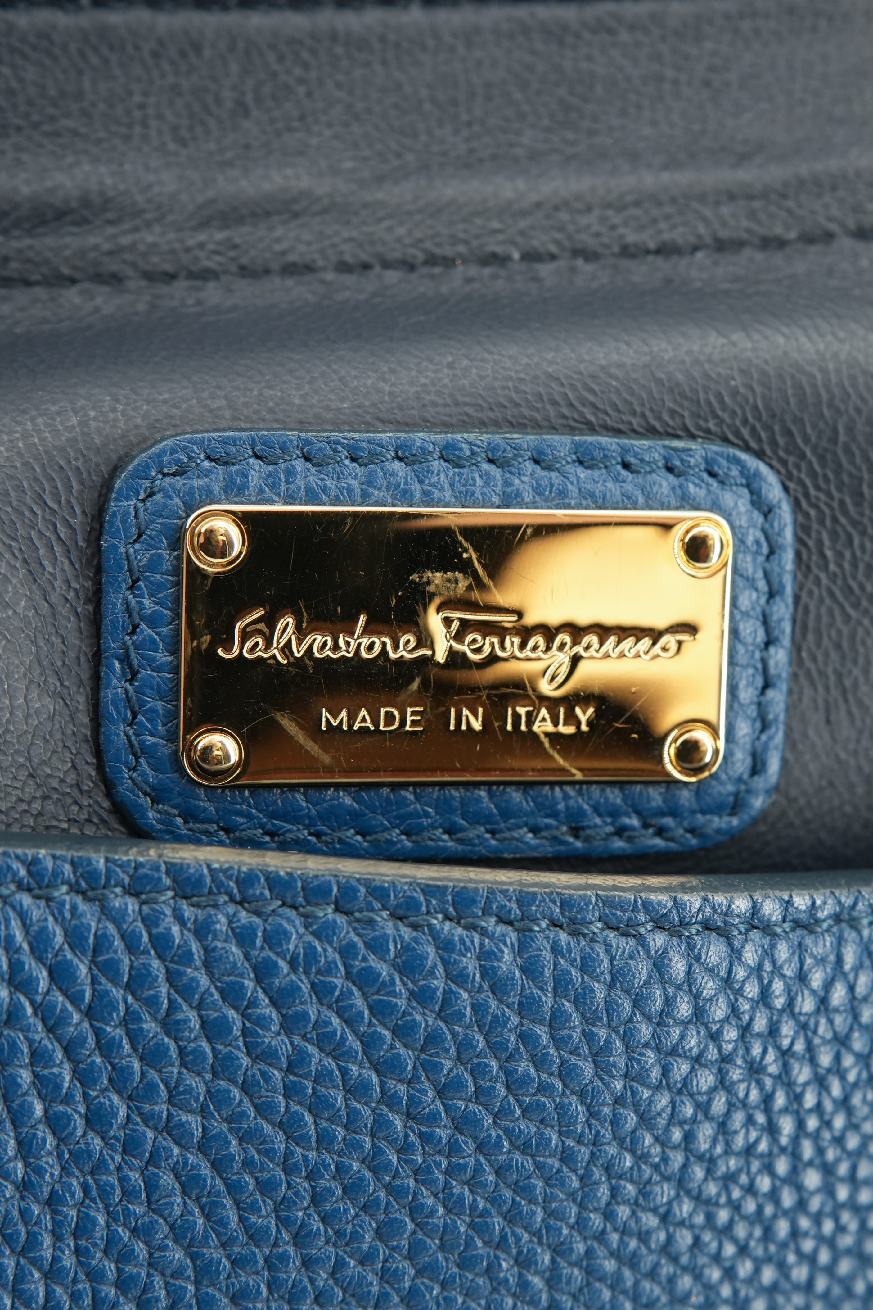 Salvatore Ferragamo blue small Sofia satchel BW-21 F606