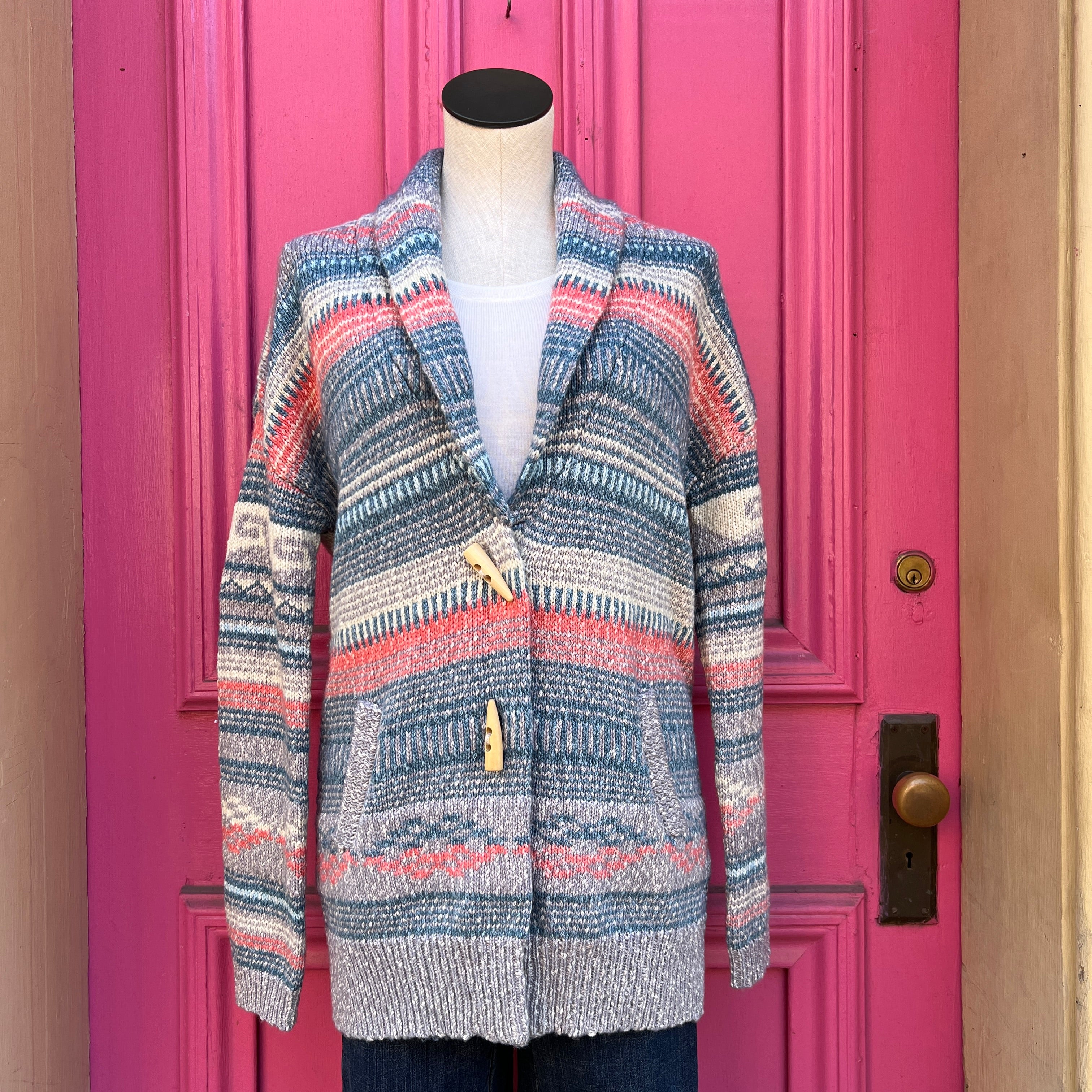 Faherty sun n wave shawl cardigan size L NWT