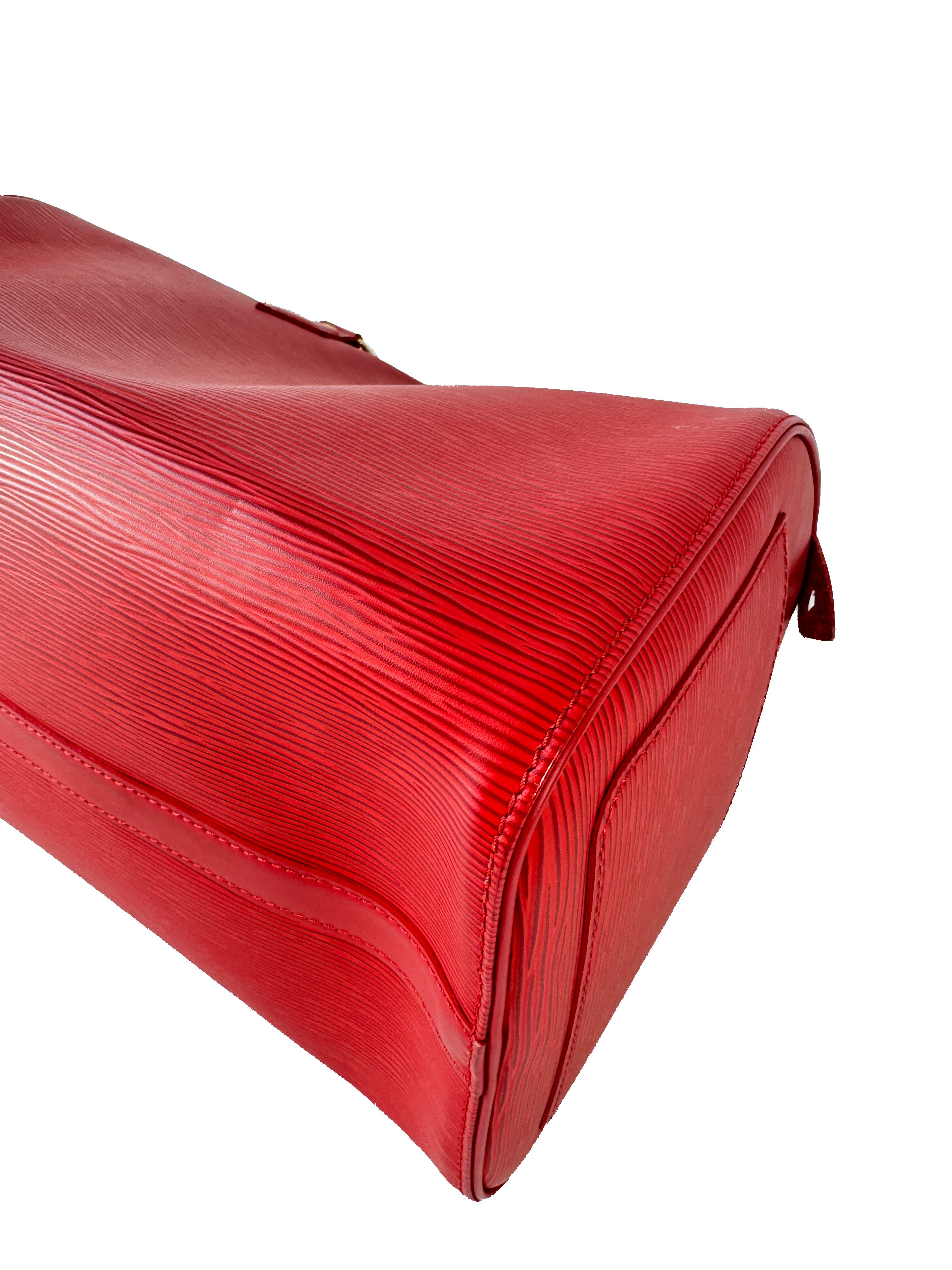 Louis Vuitton red epi leather Speedy 30 SP0024