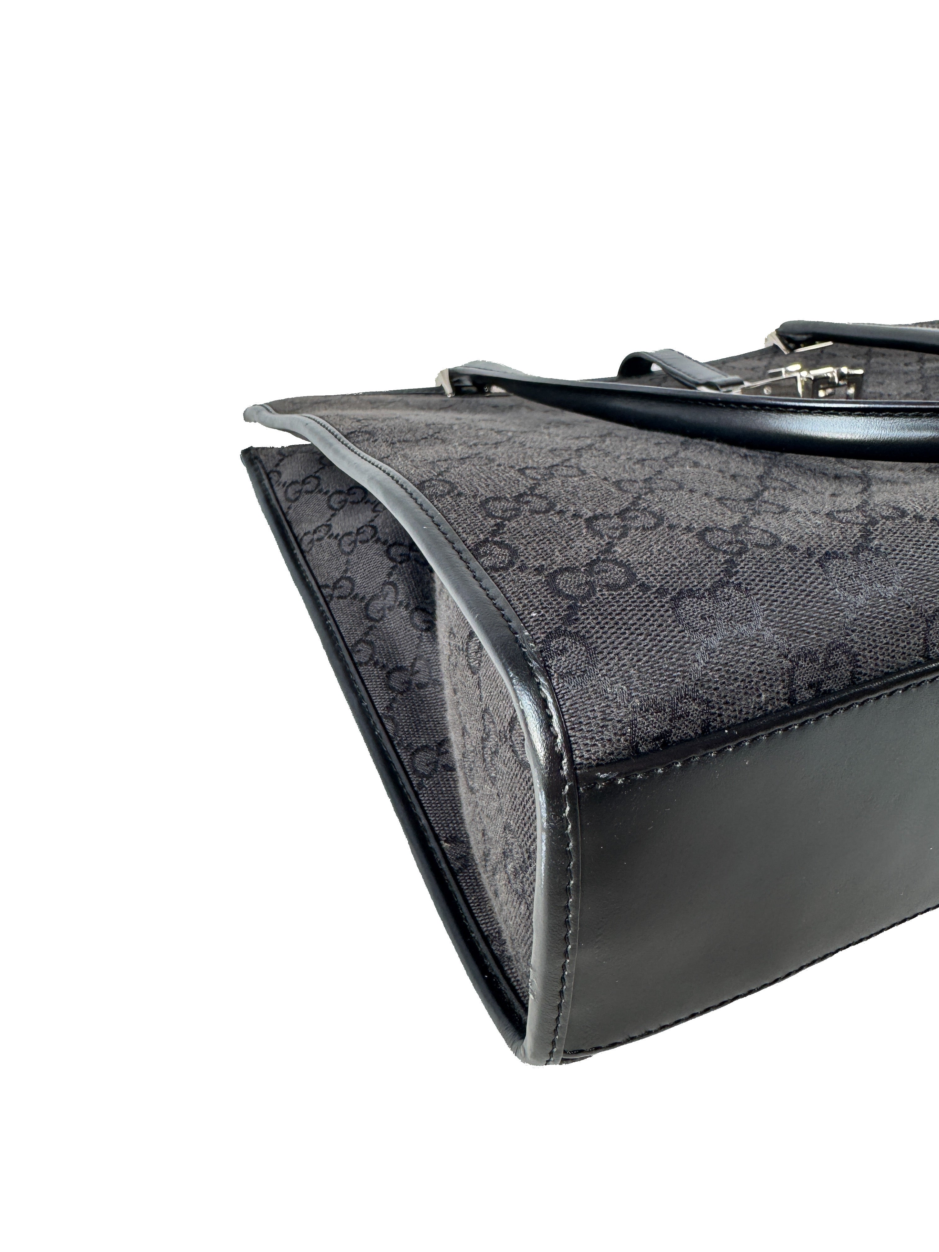 Gucci black signature GG vintage Jackie tote 00210742123