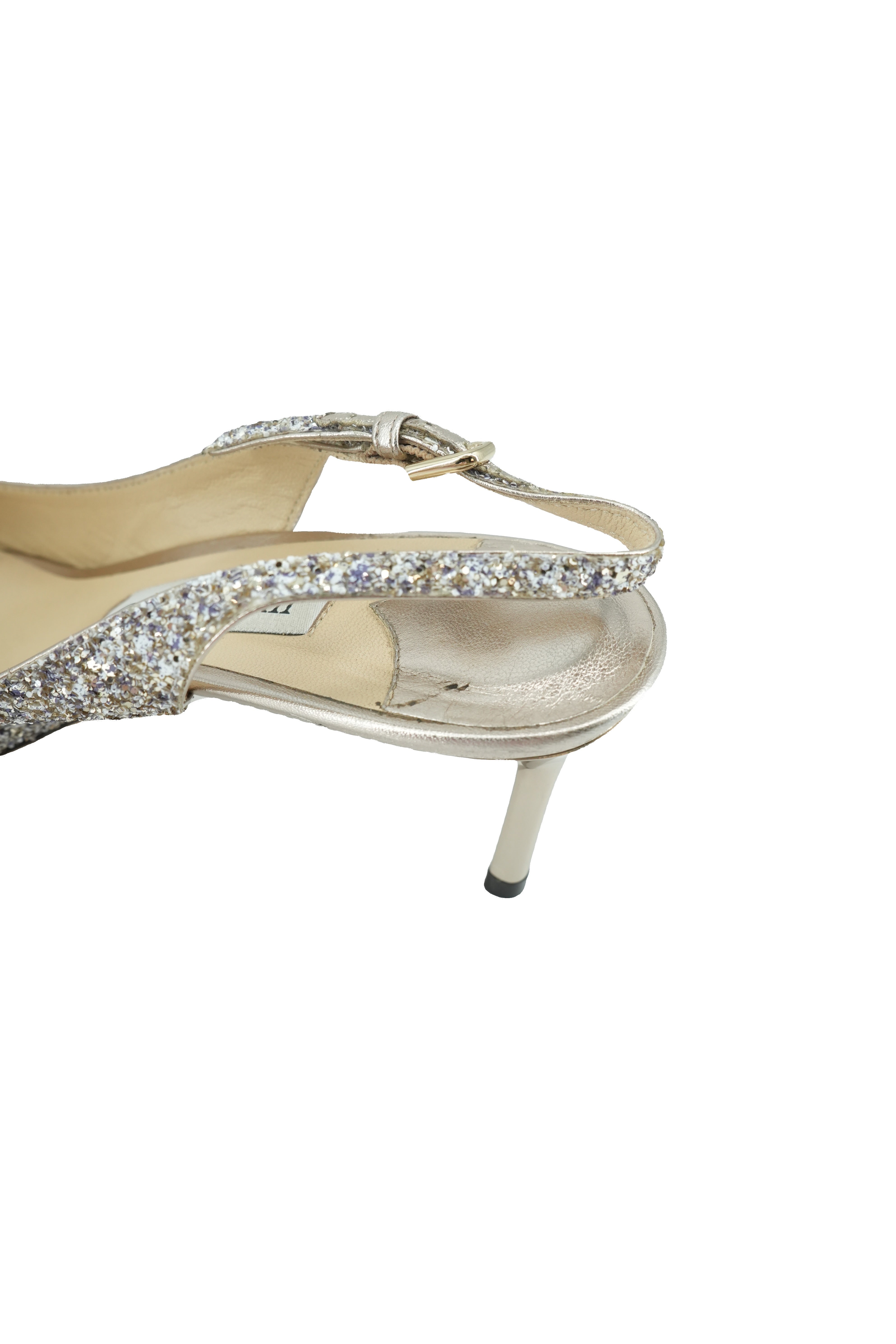 Jimmy Choo platinum mix glitter Erin pumps size 37.5 BOX