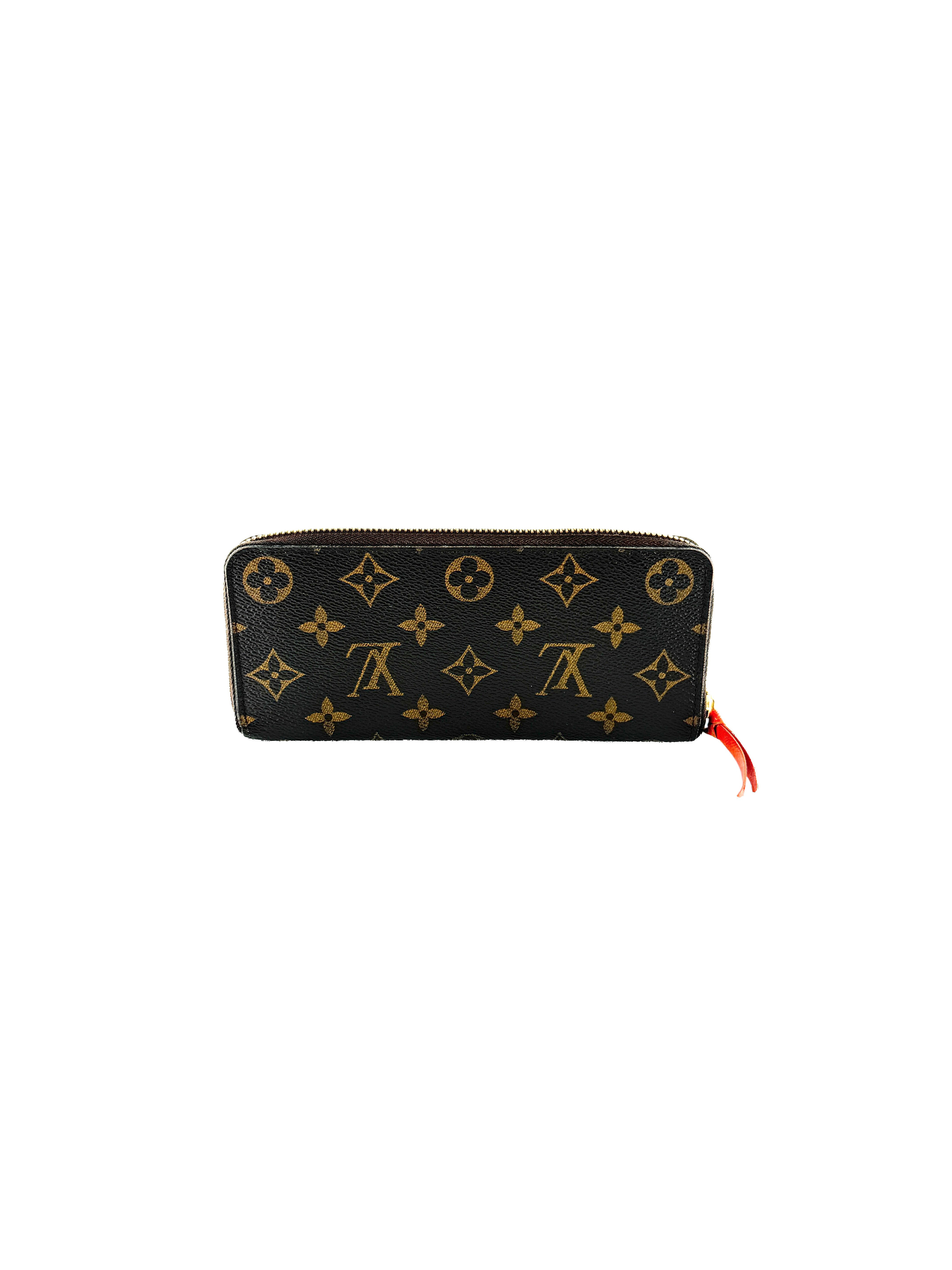 Louis Vuitton monogram Clemence wallet orange MI1125