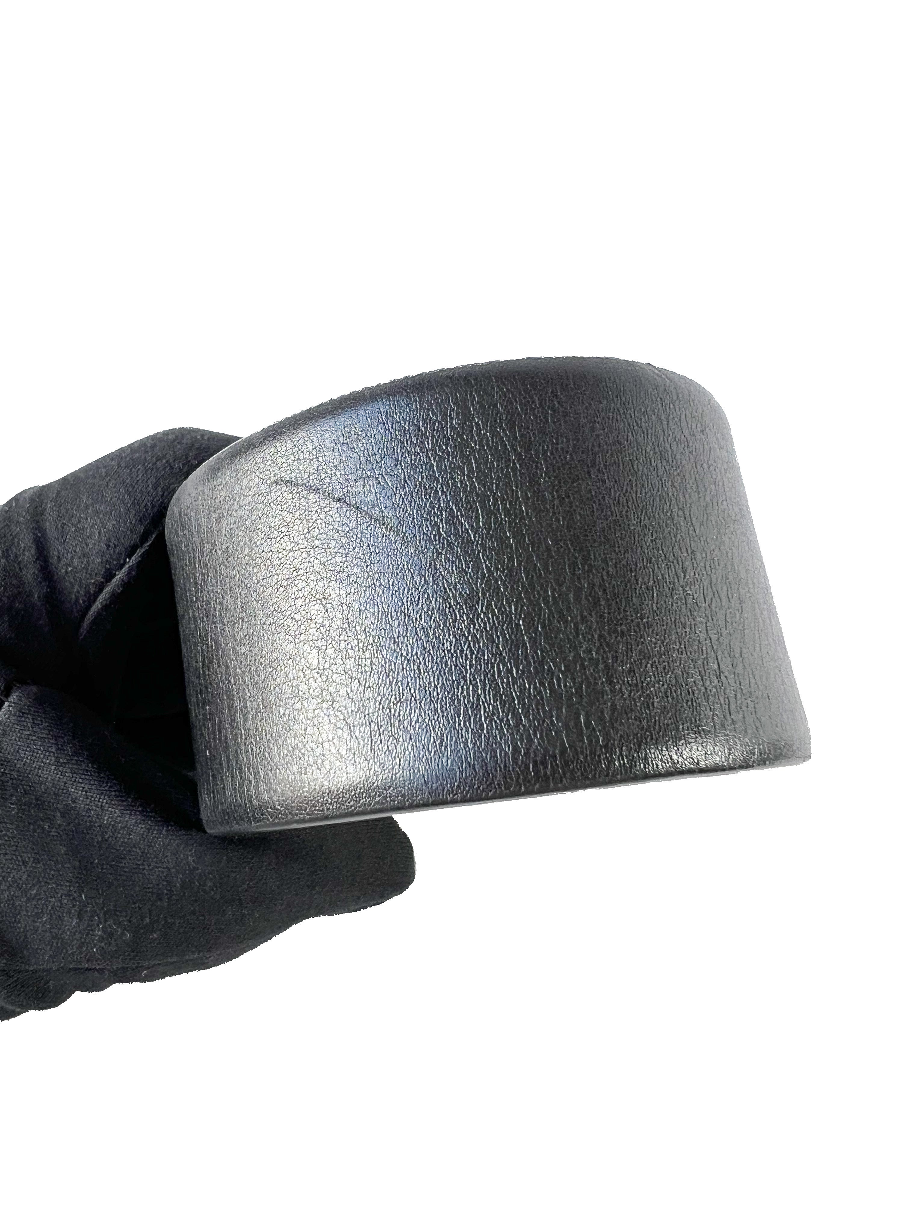 Chanel black calfskin CC leather belt size 80 32